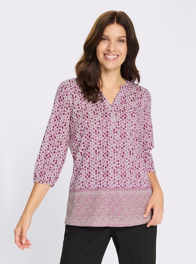 3/4-Arm-Shirt mit Fake-Bordüre - erika-ecru-bedruckt