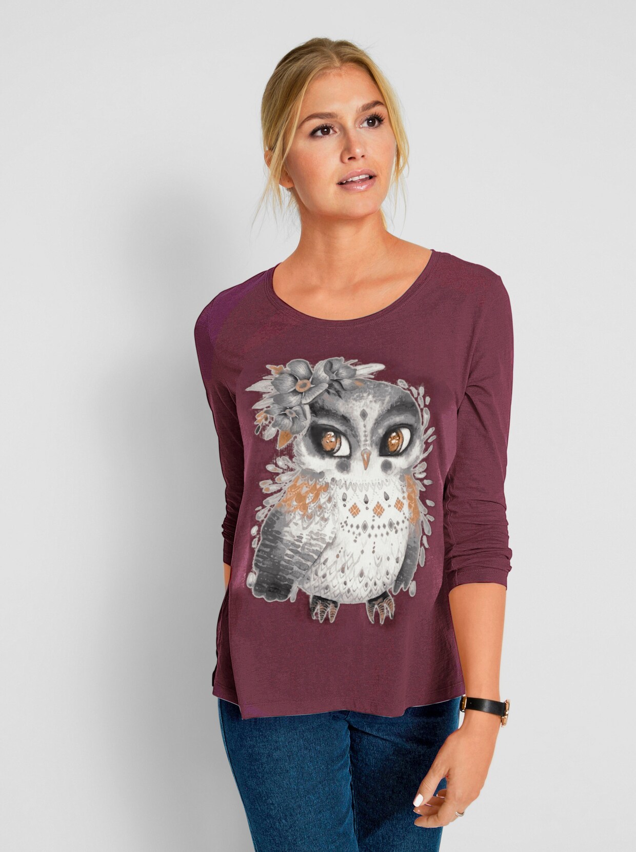 Print-Shirt - burgund