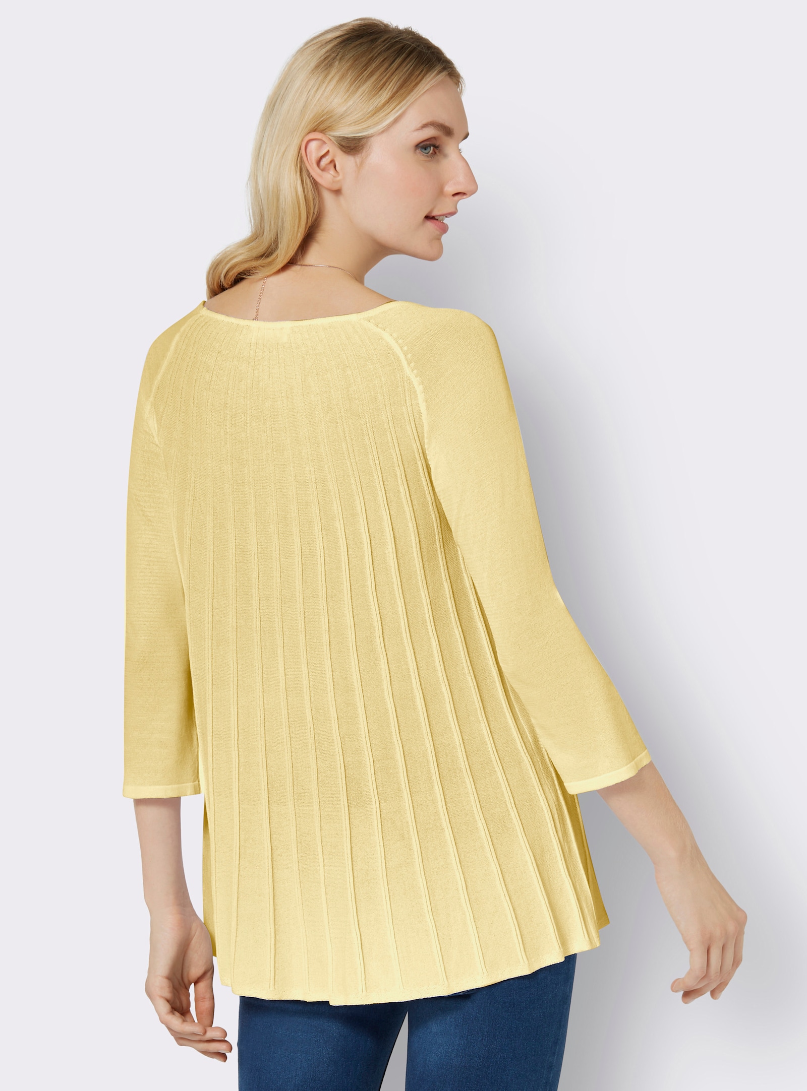 Pull à encolure ronde à la coupe évasée - citron