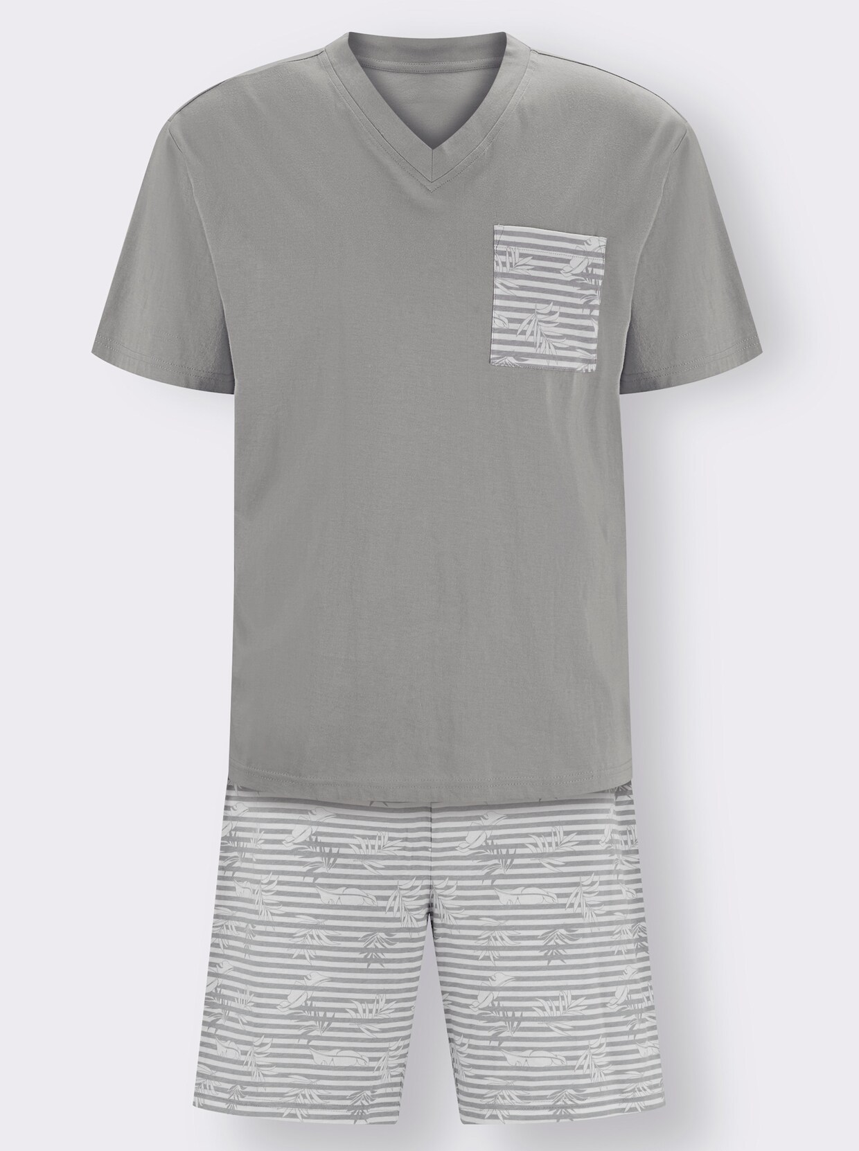 Krátké pyžamo - kamenná šedá