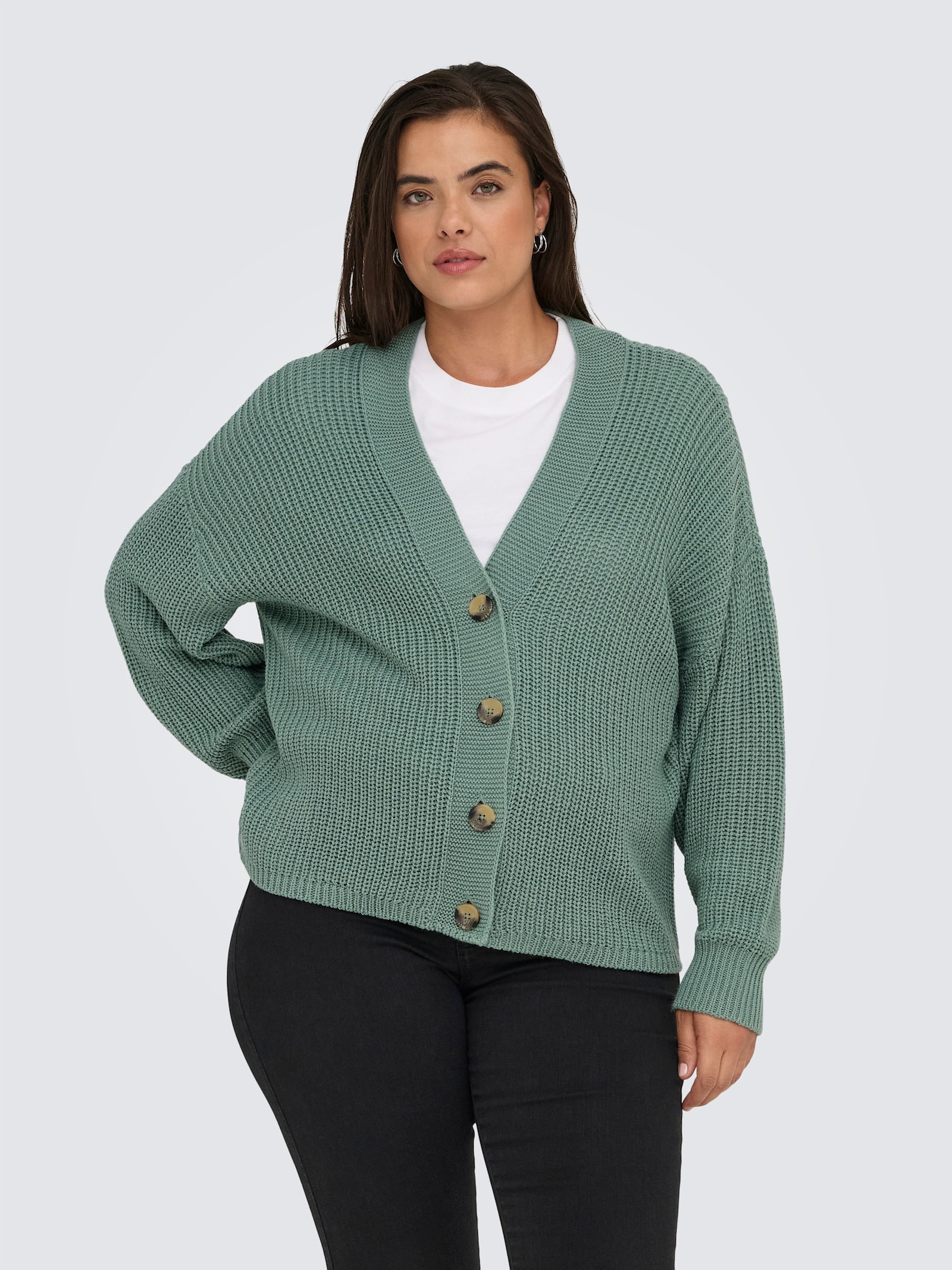 ONLY CARMAKOMA Strickjacke - chinois green