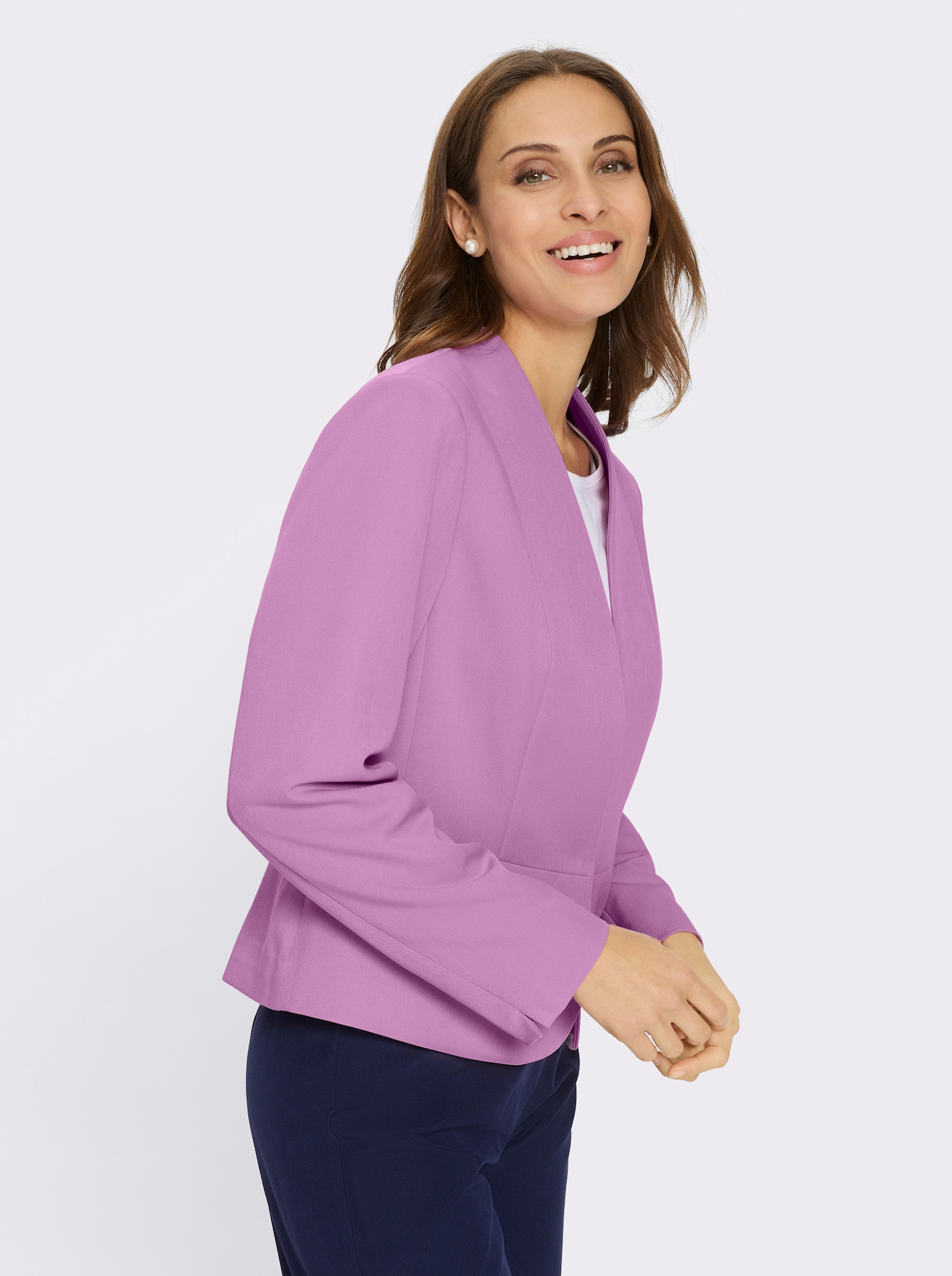 Kurzblazer mit abgerundetem Saum - orchidee