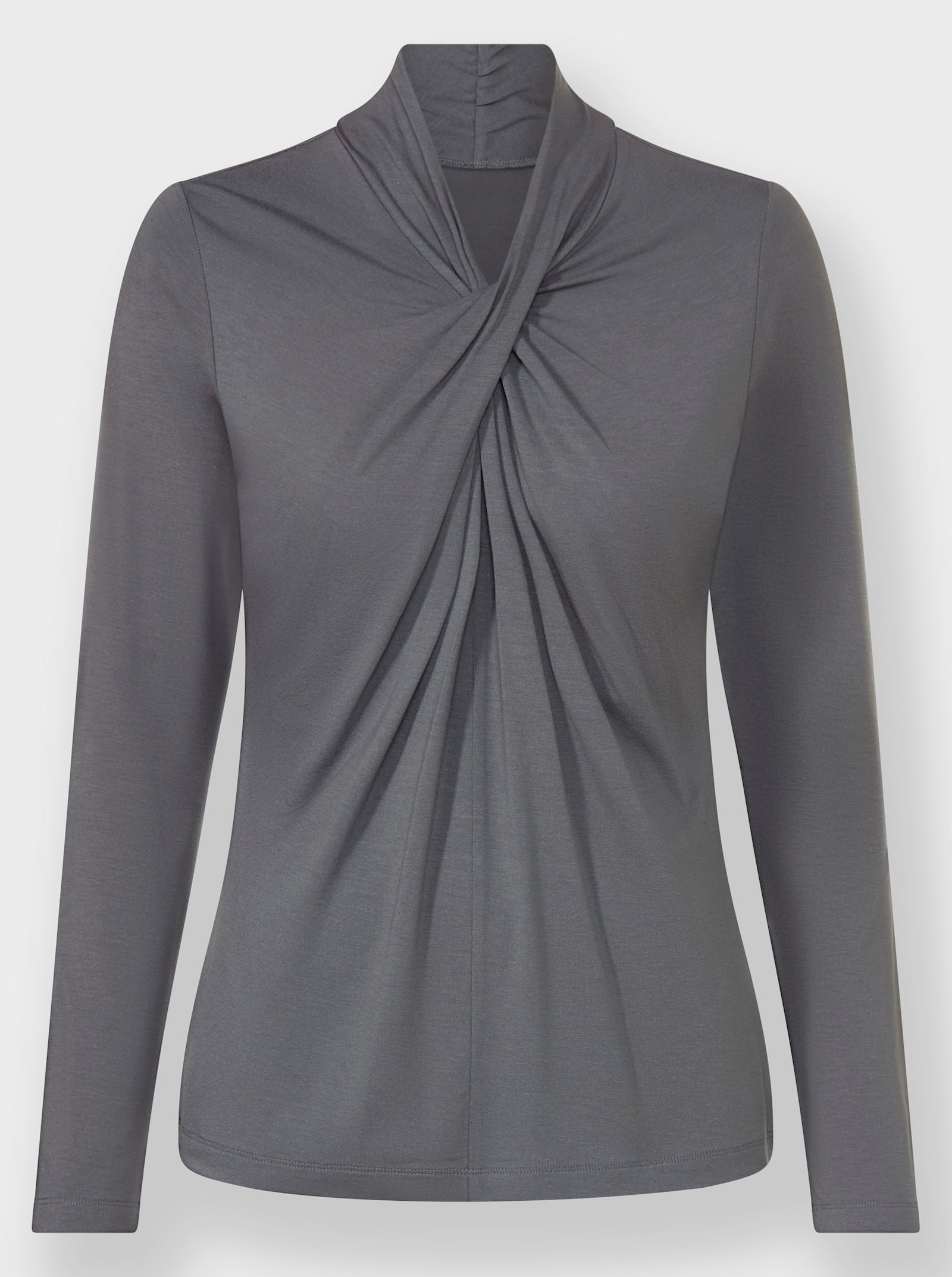 heine Langarmshirt mit drapierten Falten - anthrazit