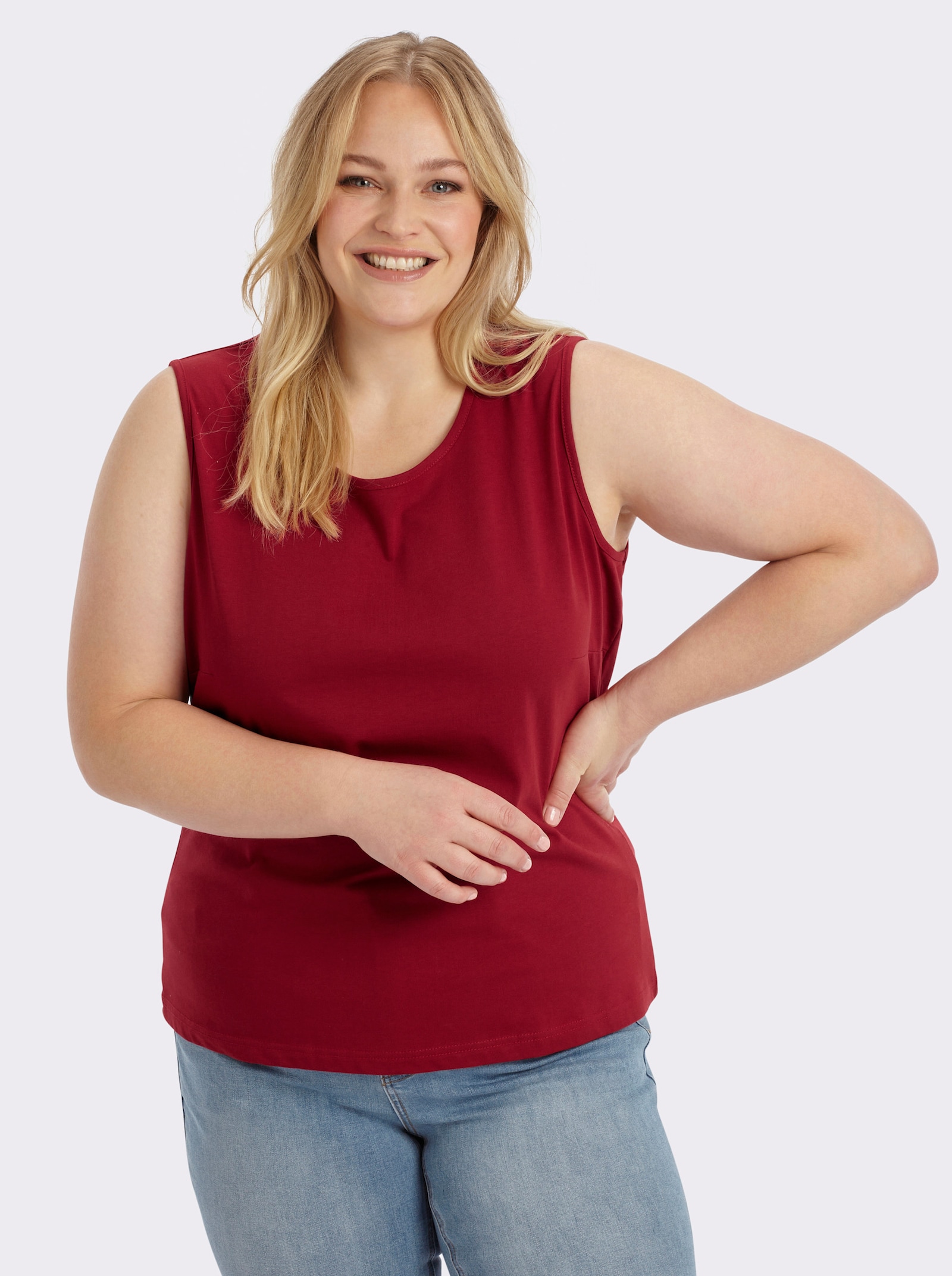 Trägertop mit Rundhals-Ausschnitt - rot