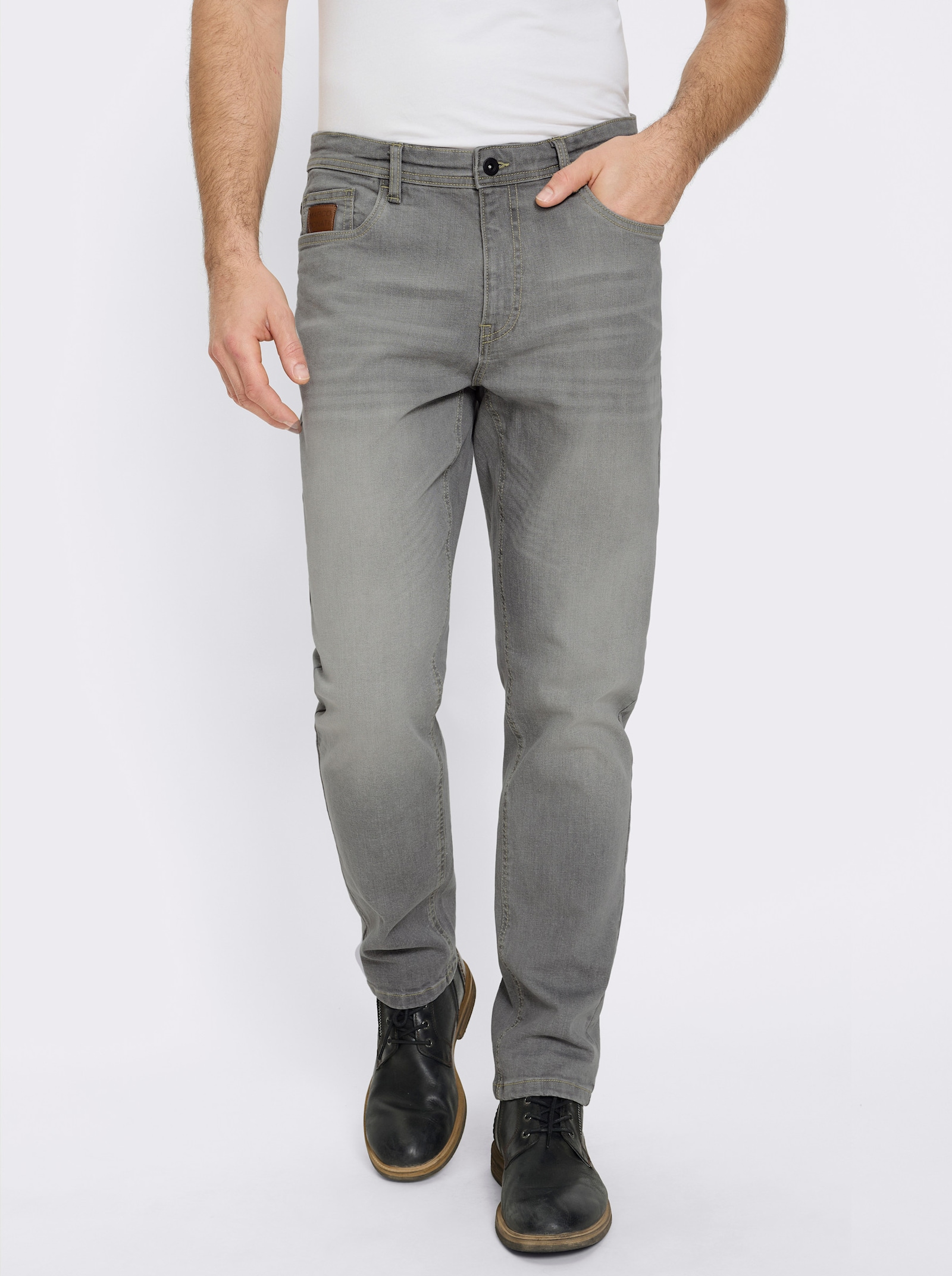Marco Donati 5-Pocket-Jeans mit kontrastfarbenen Nähten - grey denim