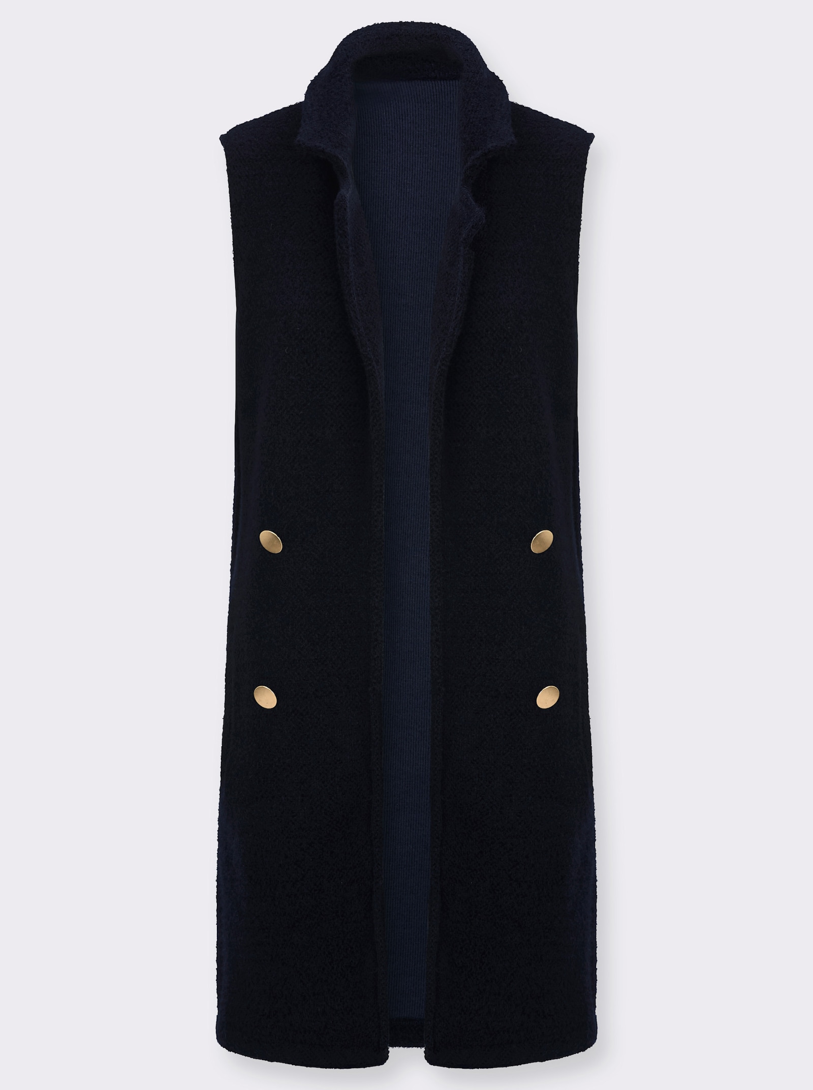 Strickweste in Longform - marine