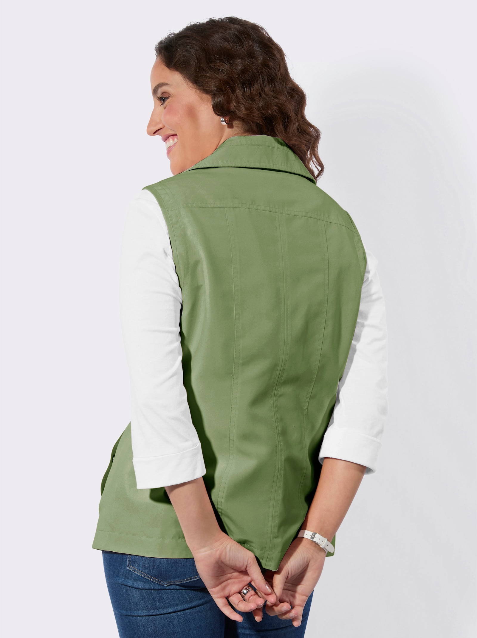 Weste mit Zick-Zack-Nähten - eucalyptus