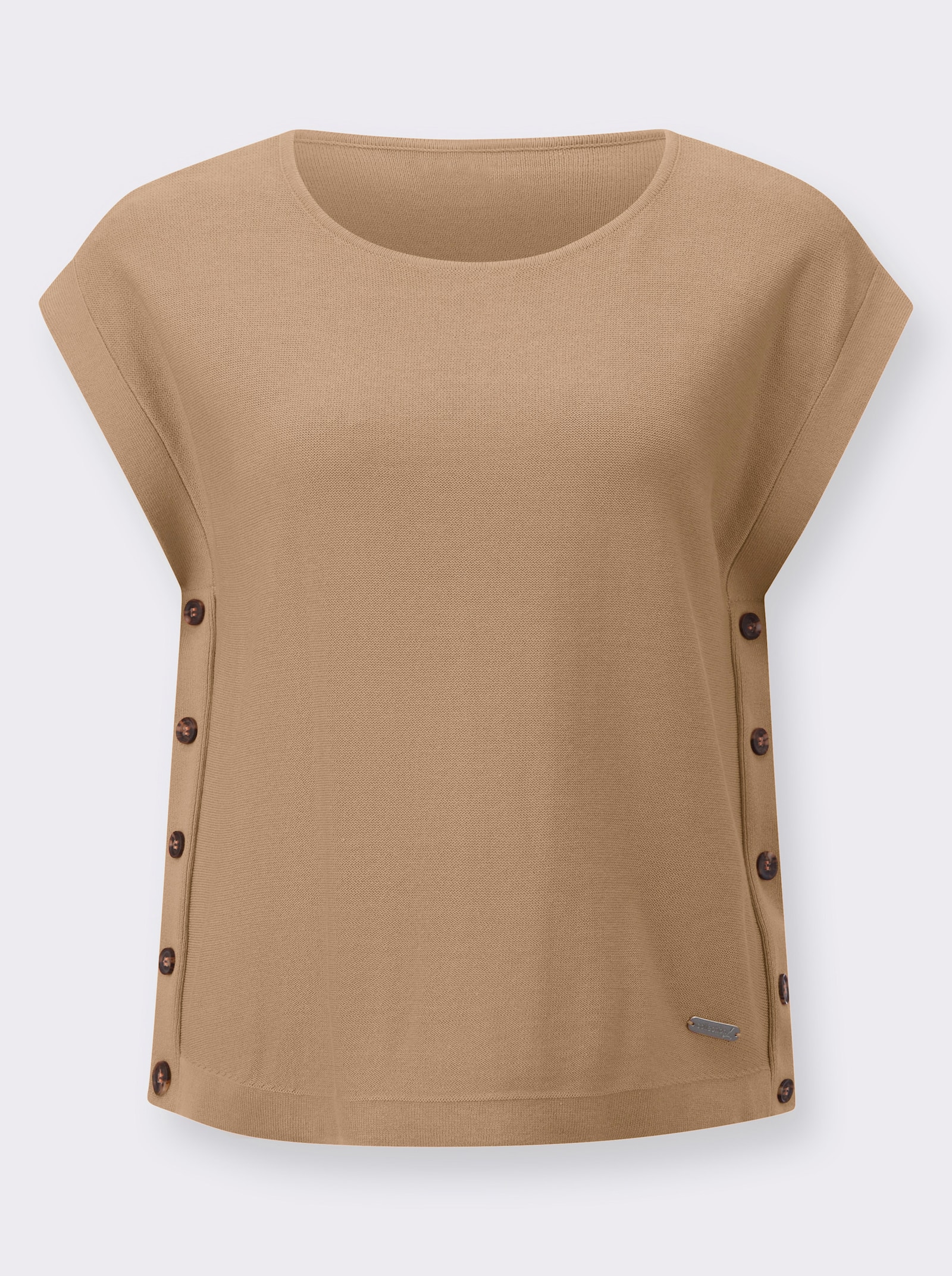 Pullunder mit Zierknöpfen - camel