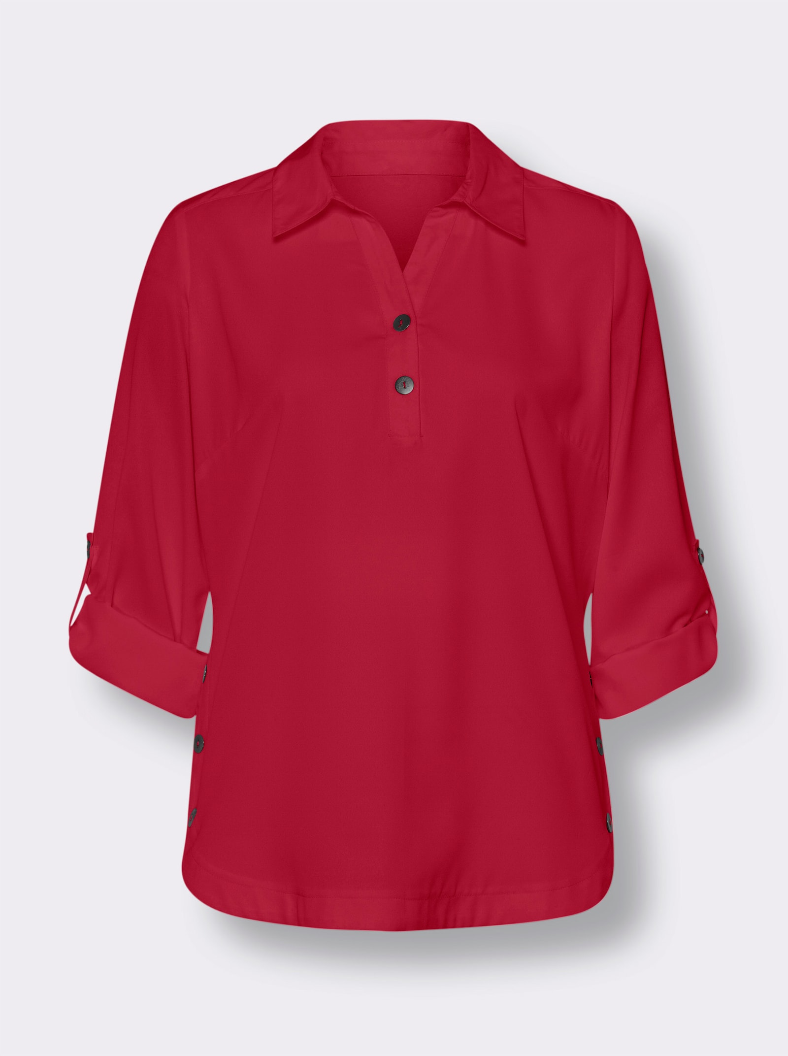 Schlupf-Bluse in bügelfreier Crêpe-Qualität - rot