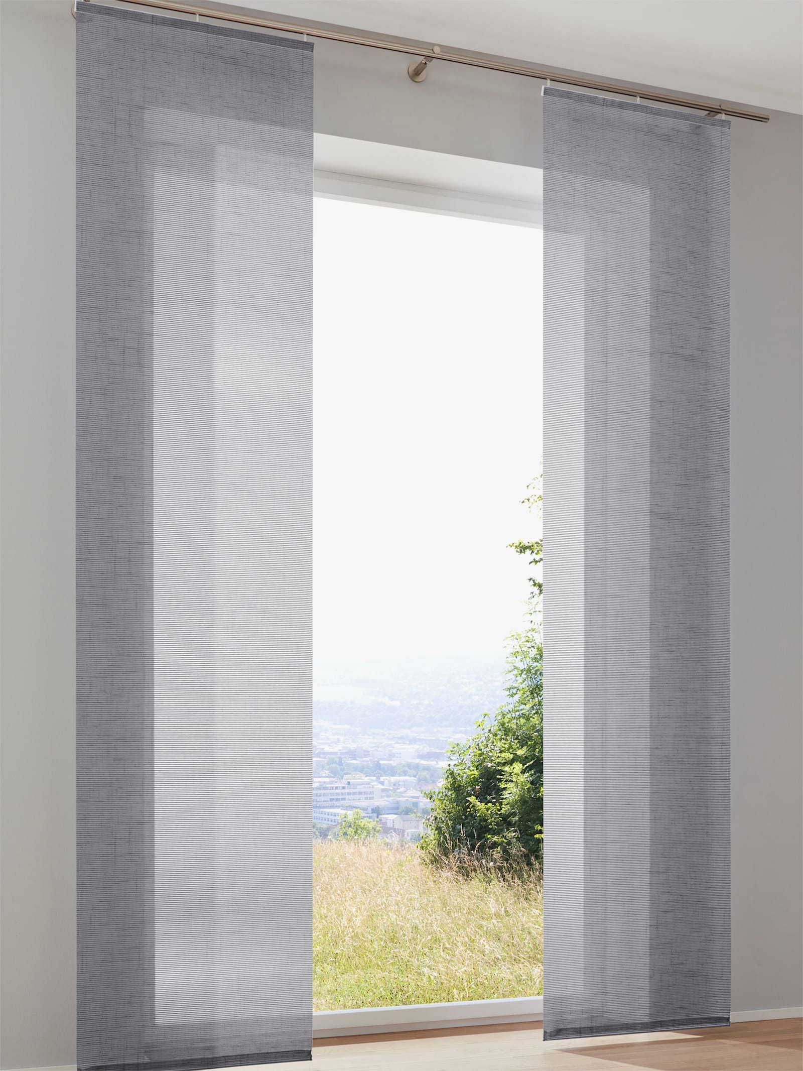 heine home Schiebevorhang in Bambus-Optik - grau