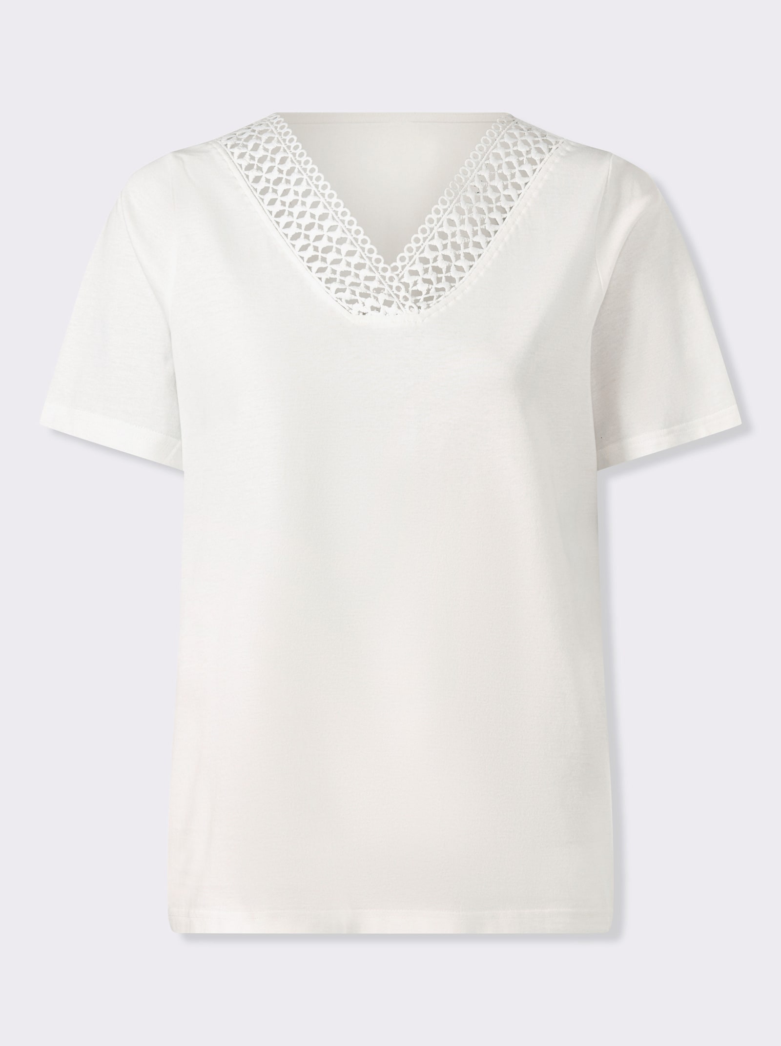 Spitzenshirt aus reiner Baumwolle - ecru