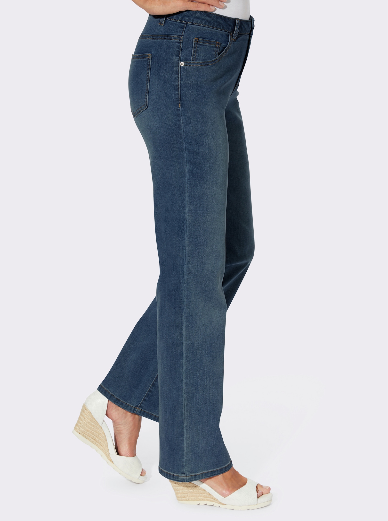 5-pocketjeans met wijde pijpen - blue-stonewashed