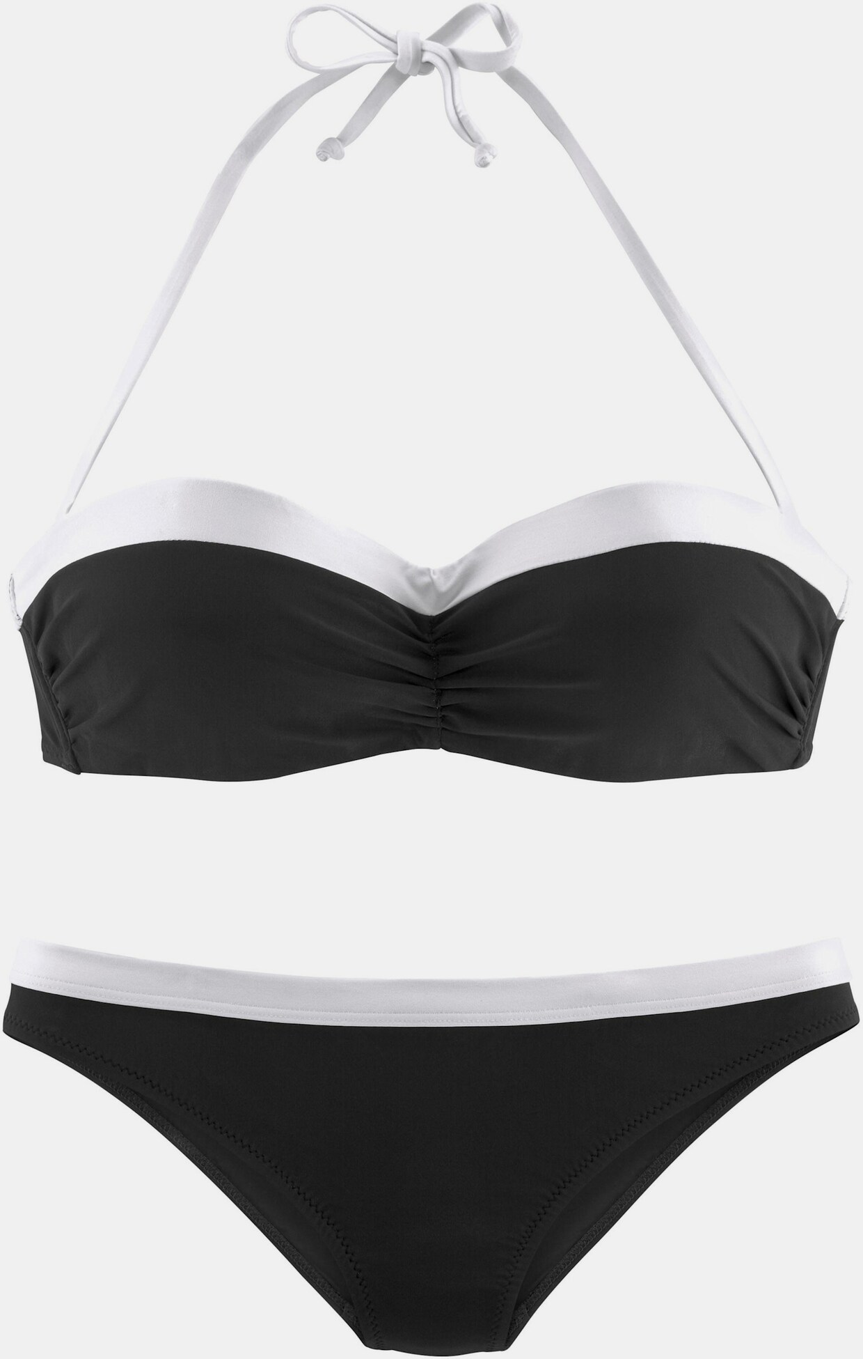 LASCANA Bügel-Bandeau-Bikini - schwarz-weiß