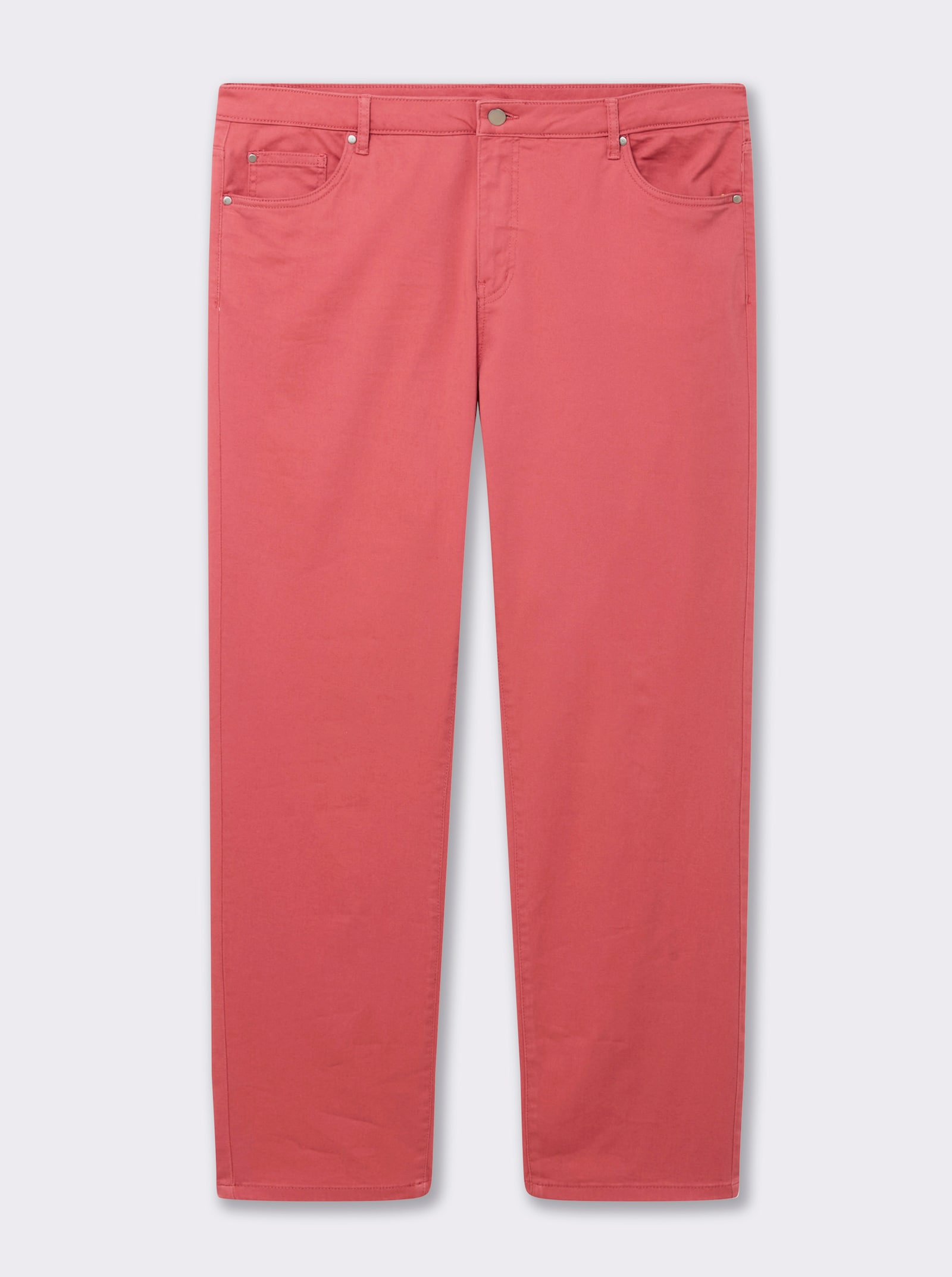 5-Pocket-Jeans mit bestickten Gesäßtaschen - korallenrot