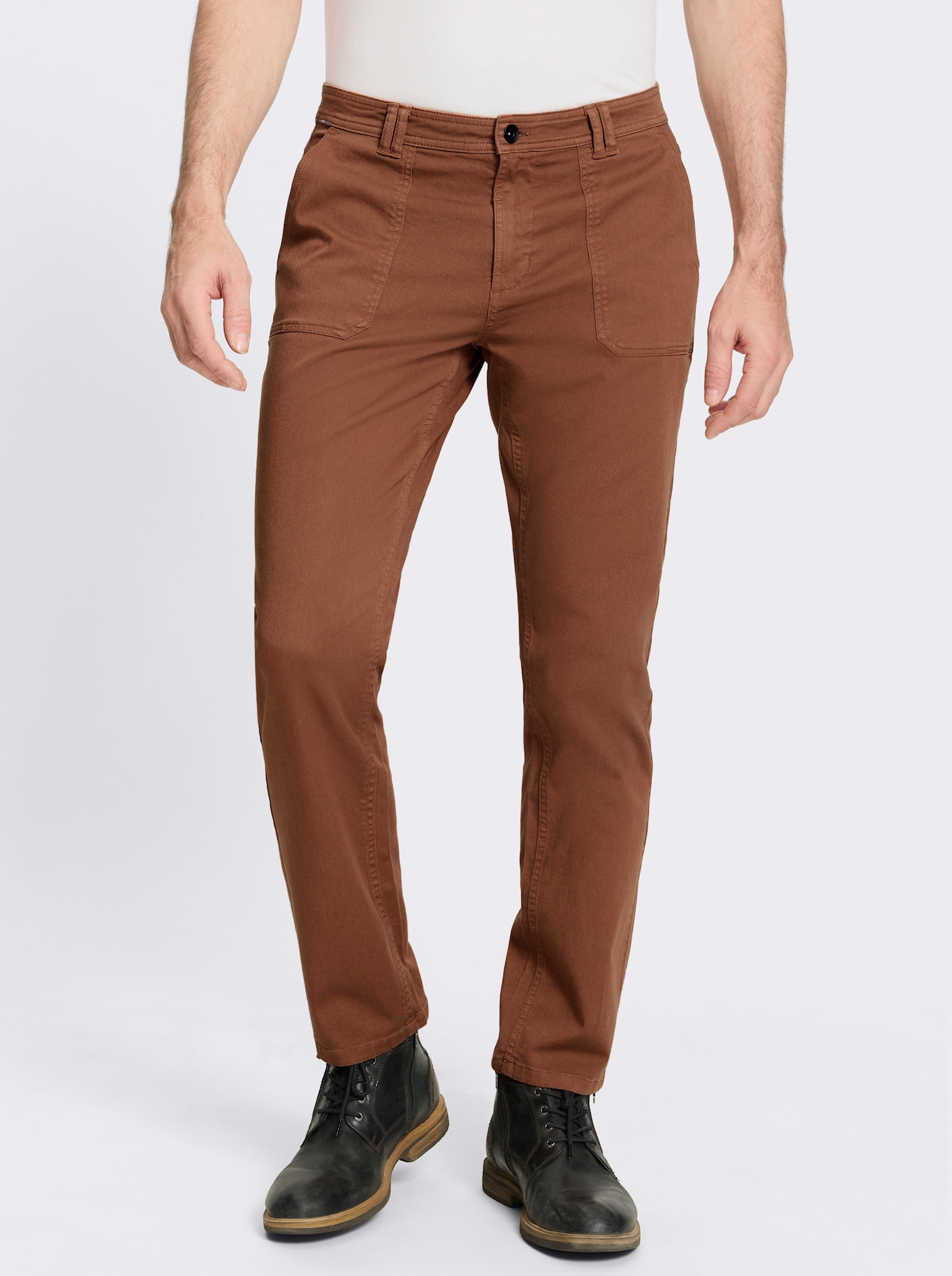 Marco Donati Hose in Twill-Qualität, enzymgewaschen - cognac