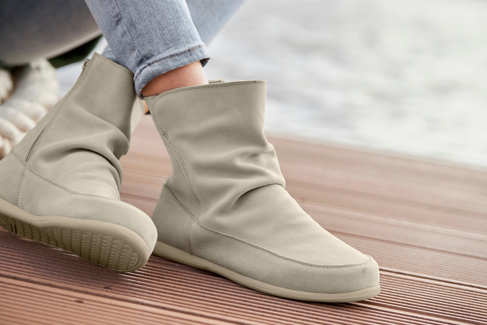 Vivance Stiefelette - hellgrau/creme