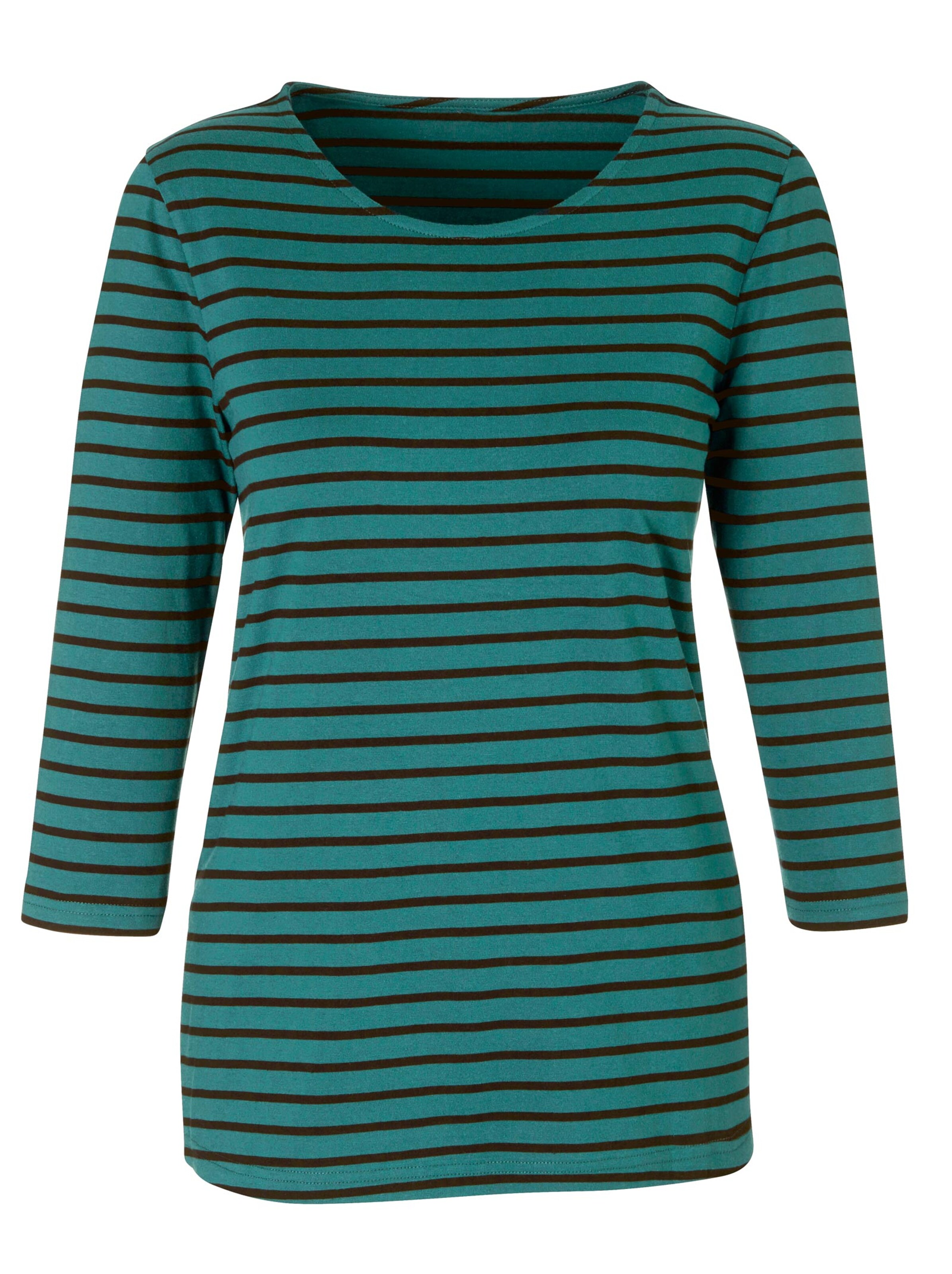 Shirt - petrol-geringelt