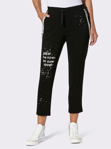 Hose in 7/8-LĂ€nge - schwarz-weiĂ-bedruckt