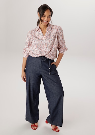 Aniston PLUS Hemdbluse - weiß-blau-rot-rose-orange-lila