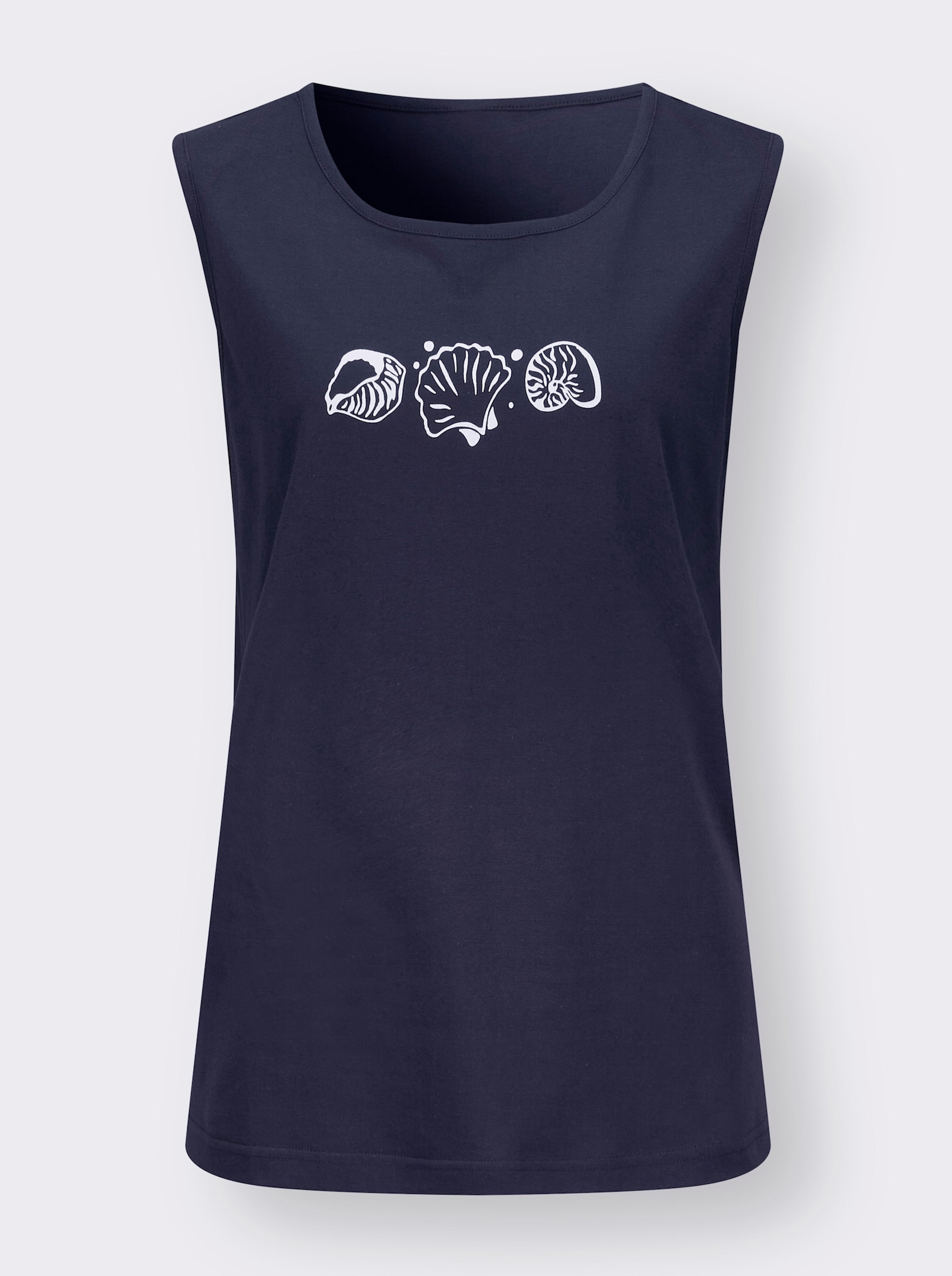 Shirttop mit Seitenschlitzen - marine