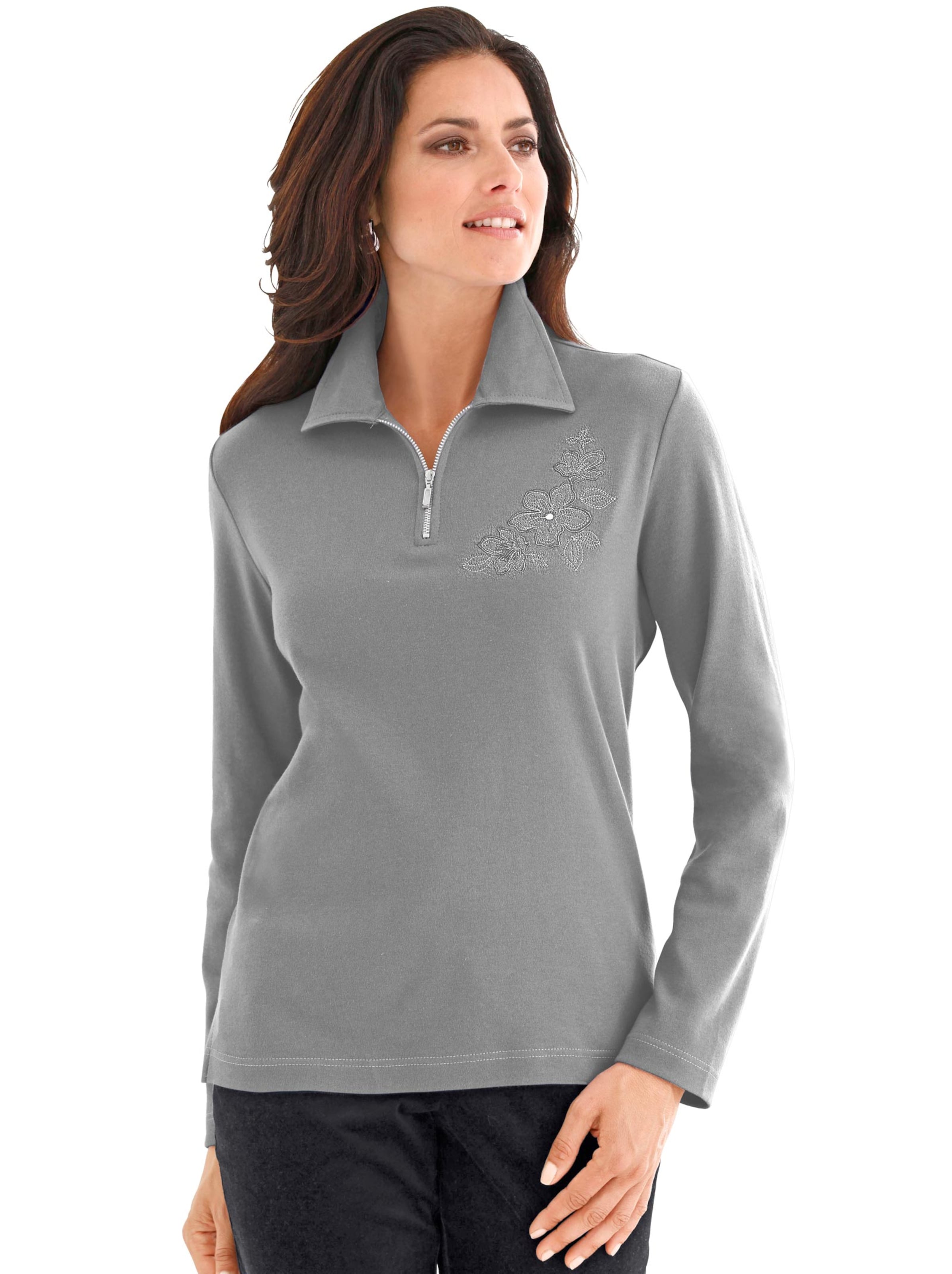 Poloshirt - grau-meliert