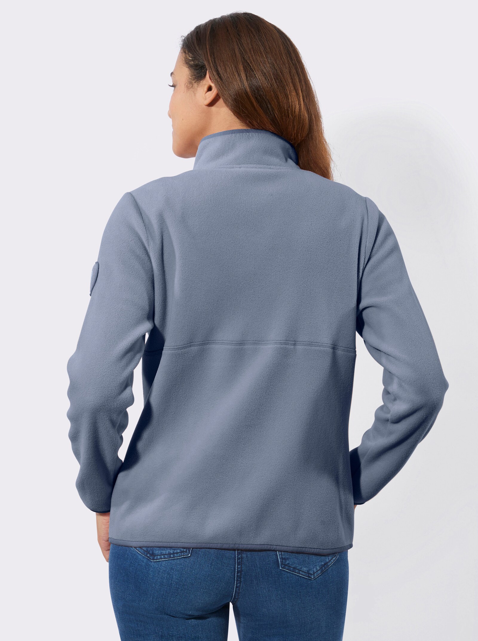Fleecejacke mit Reißverschluss - taubenblau
