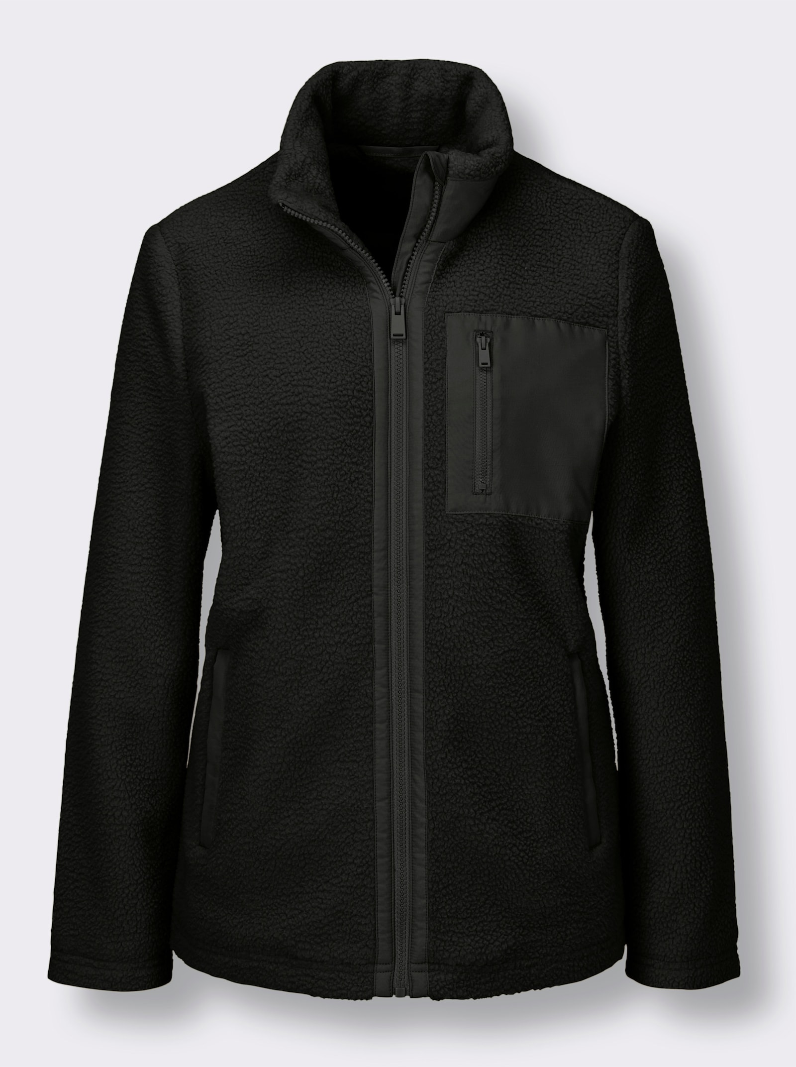 Catamaran Sports Teddy-Jacke mit 3 Reißverschluss-Taschen - schwarz