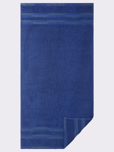 wäschepur Handtuch mit 2-farbiger Bordüre - royalblau