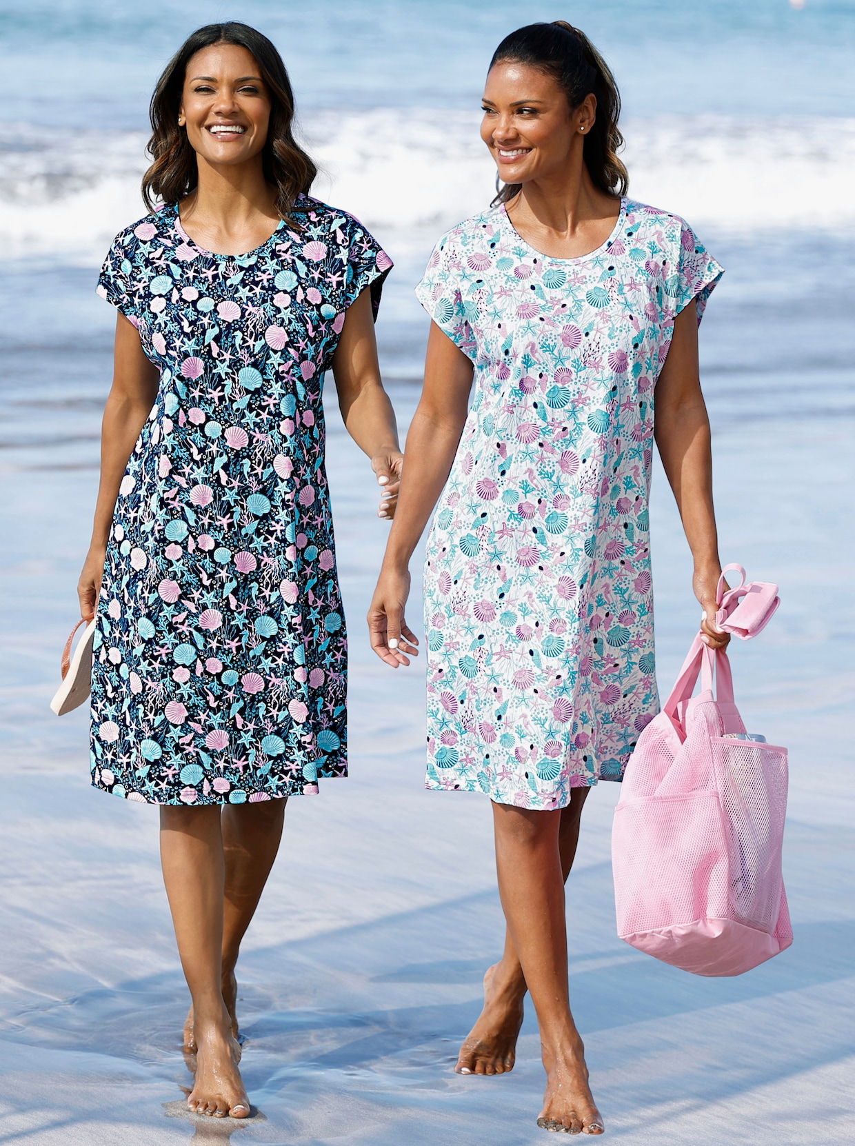 feel good Sommarklänning - marin-med tryck + vit-med tryck