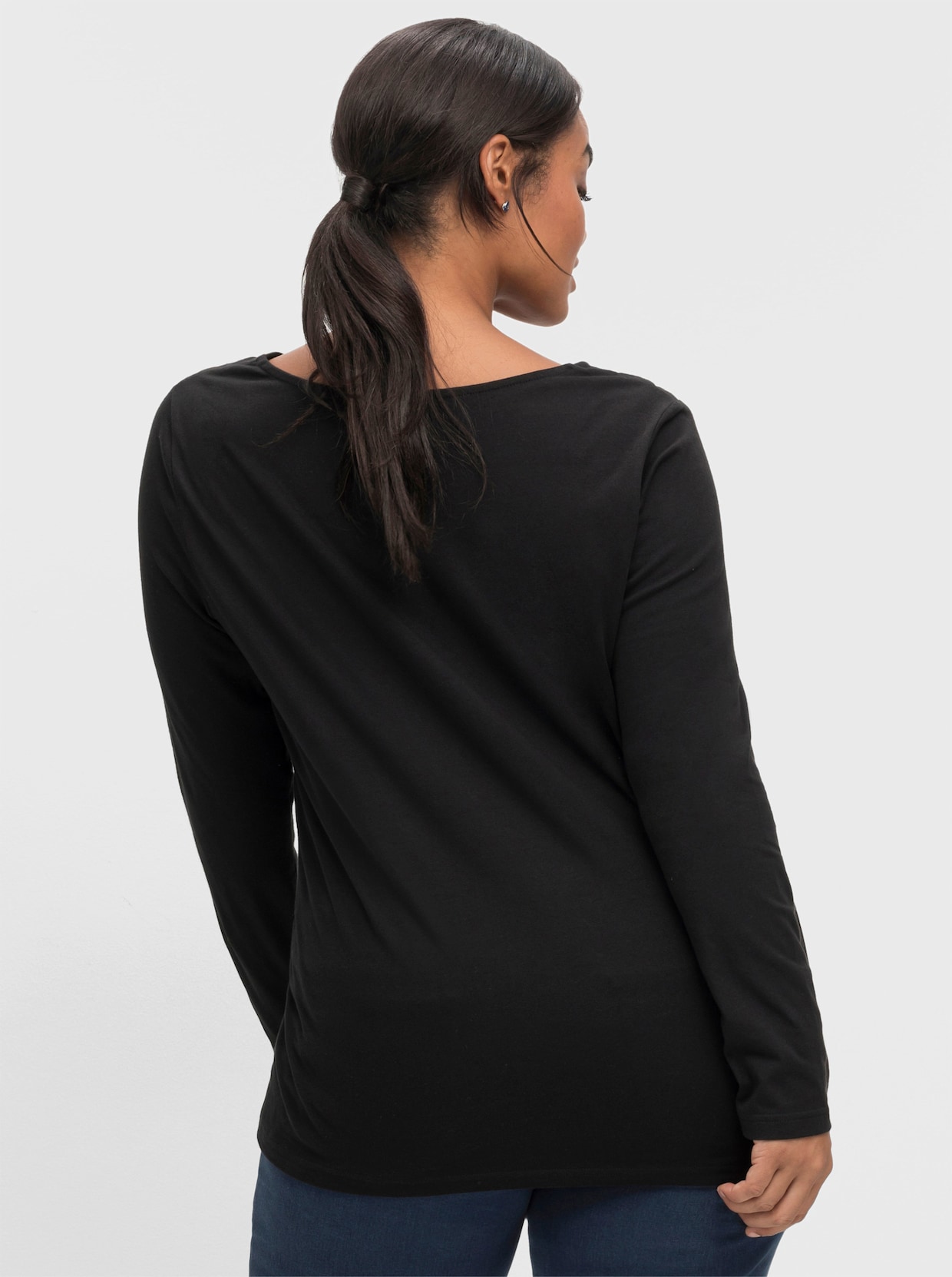 sheego by Joe Browns Shirt met lange mouwen - zwart