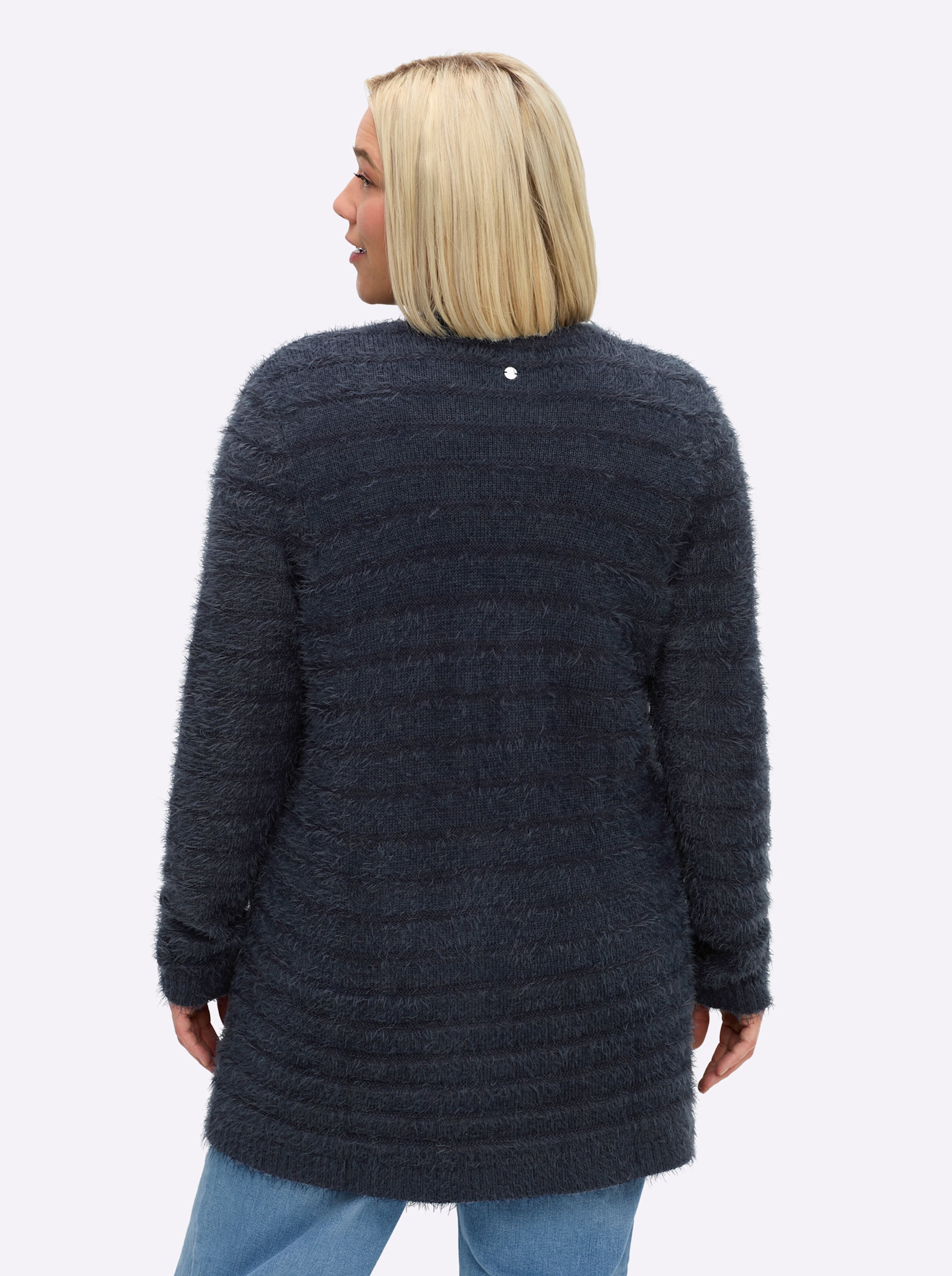 Tiefblau Strickjacke - Bild 4
