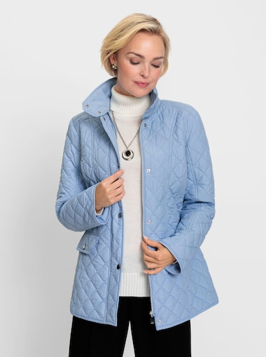 Steppjacke mit Pattentaschen - eisblau