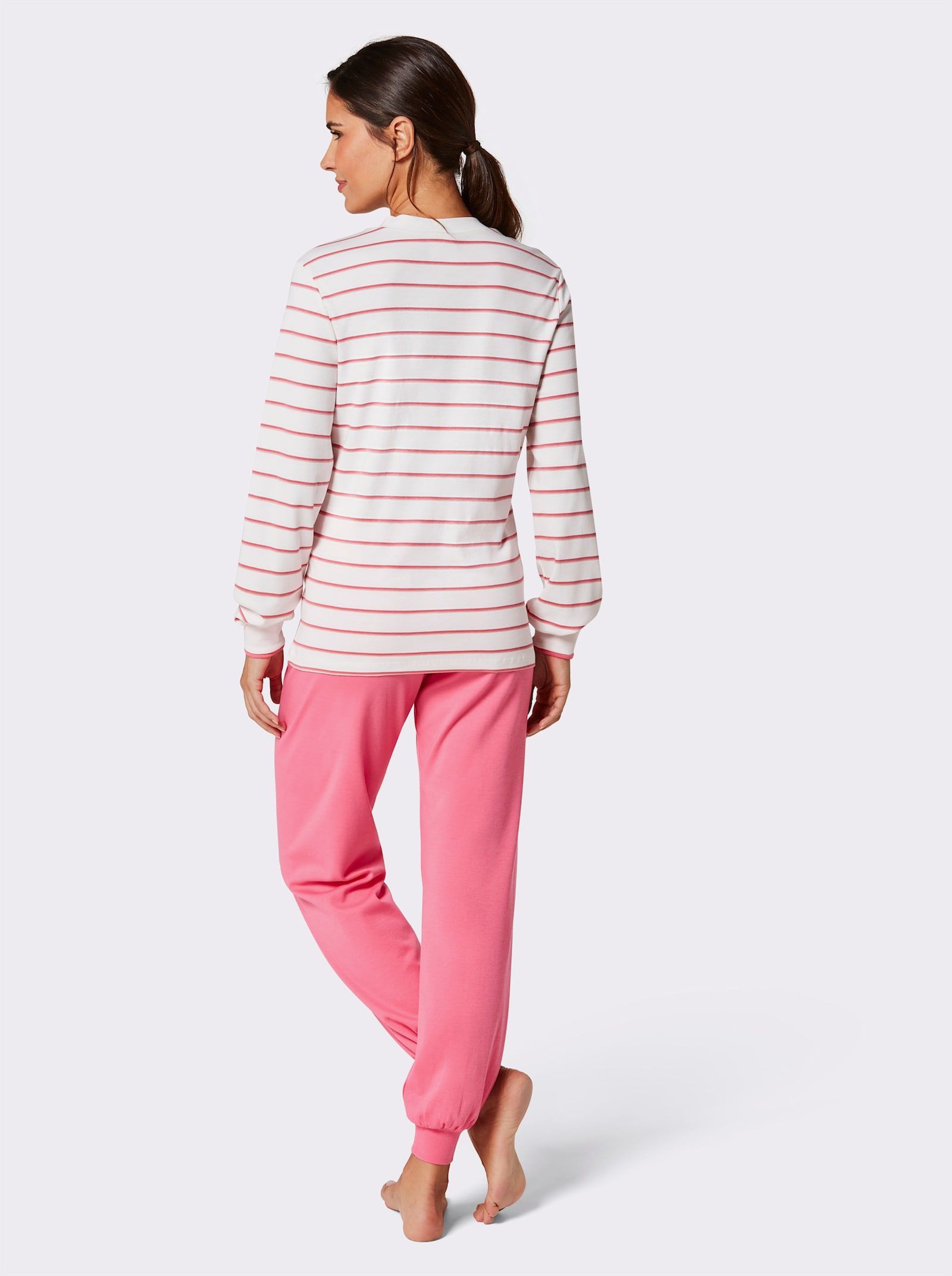 Ringella Schlafanzug mit elastischen Bündchen - koralle-geringelt
