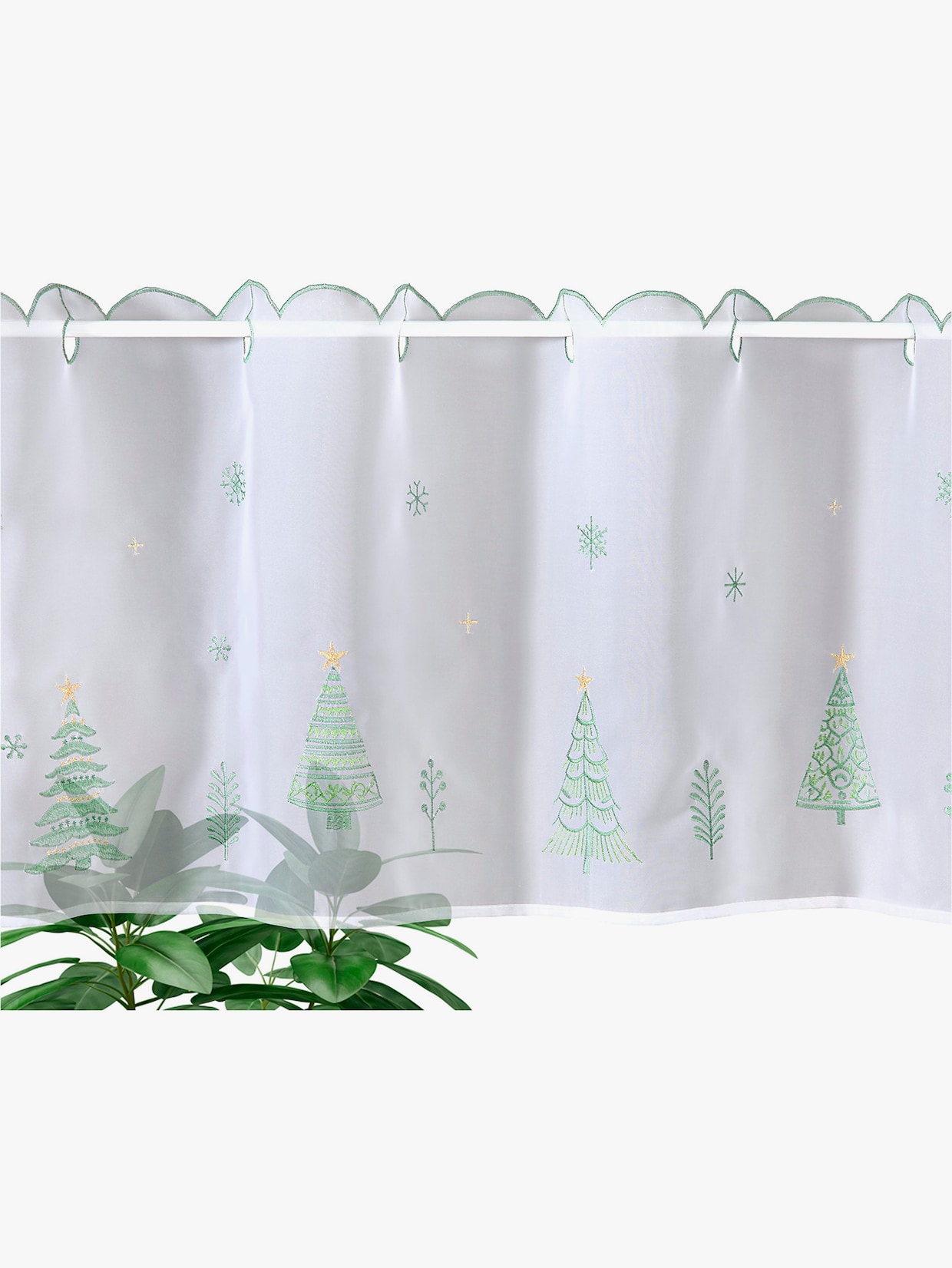 heine home Kurzgardine - weiß-grün