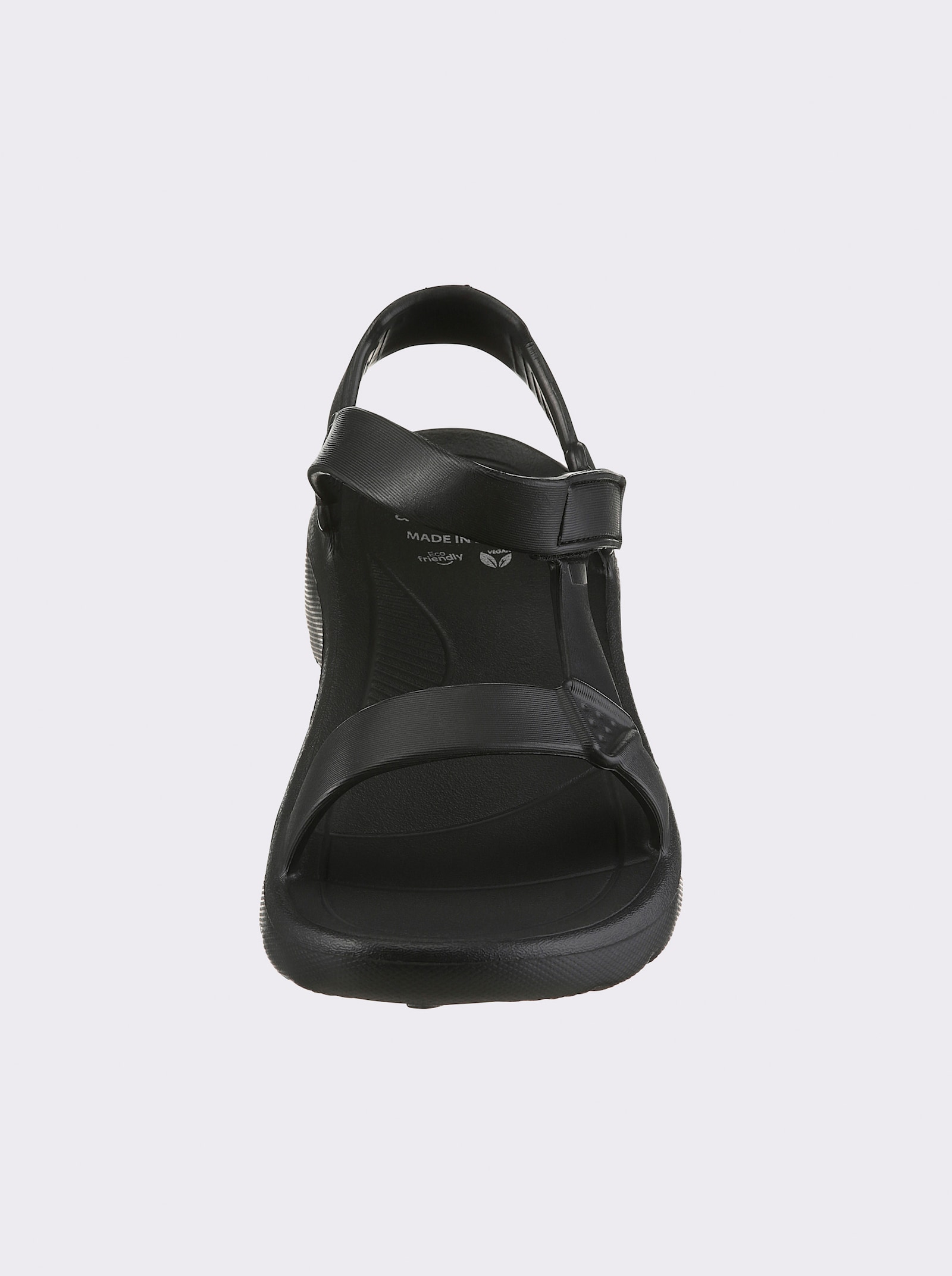 Badslipper met klittenbandsluiting - zwart