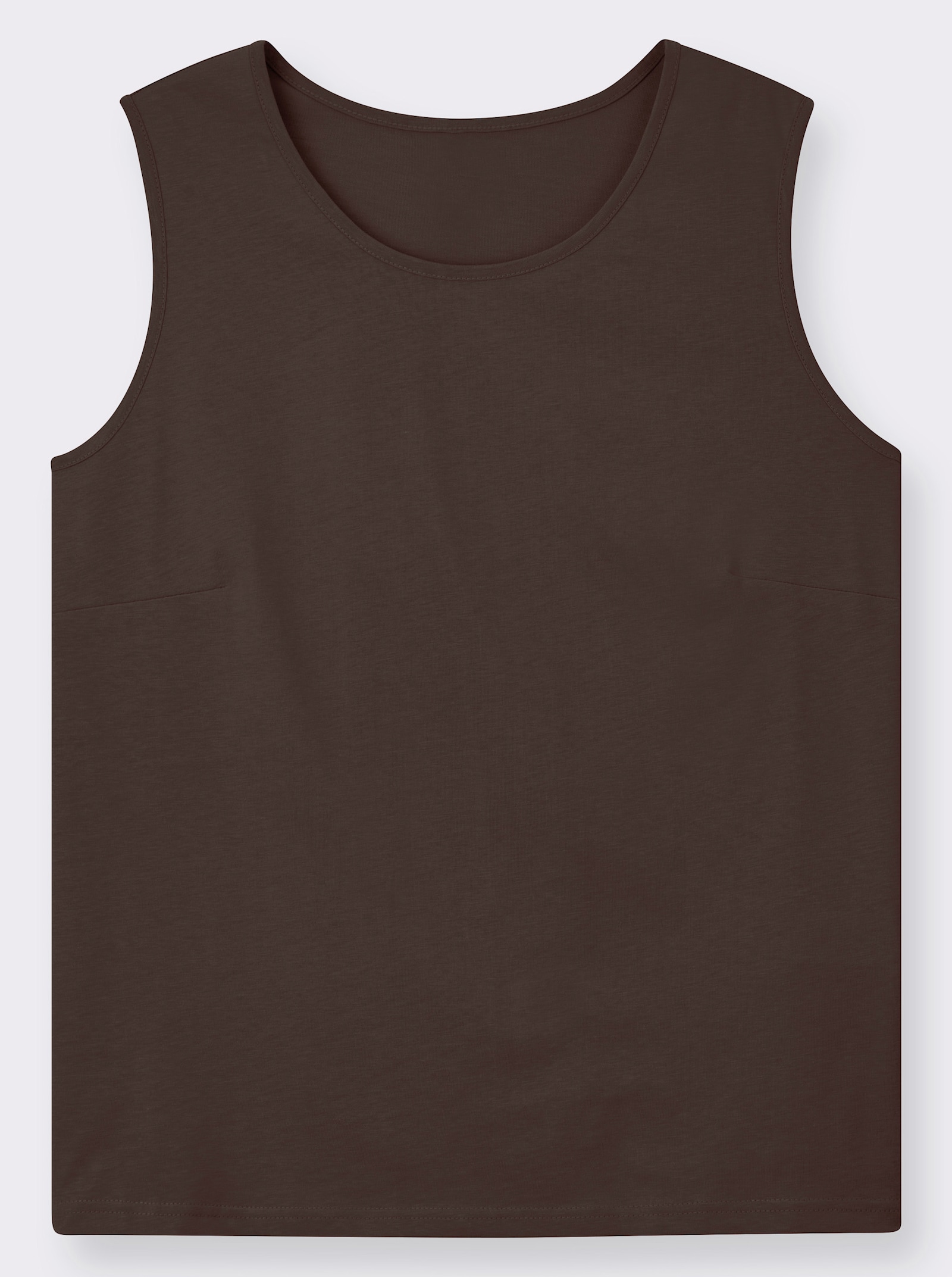 Trägertop mit Rundhals-Ausschnitt - mokka