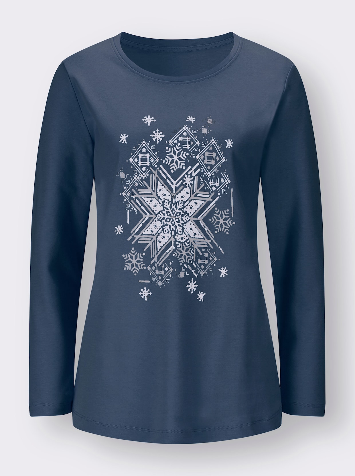 Sweatshirt - donkerblauw-wit