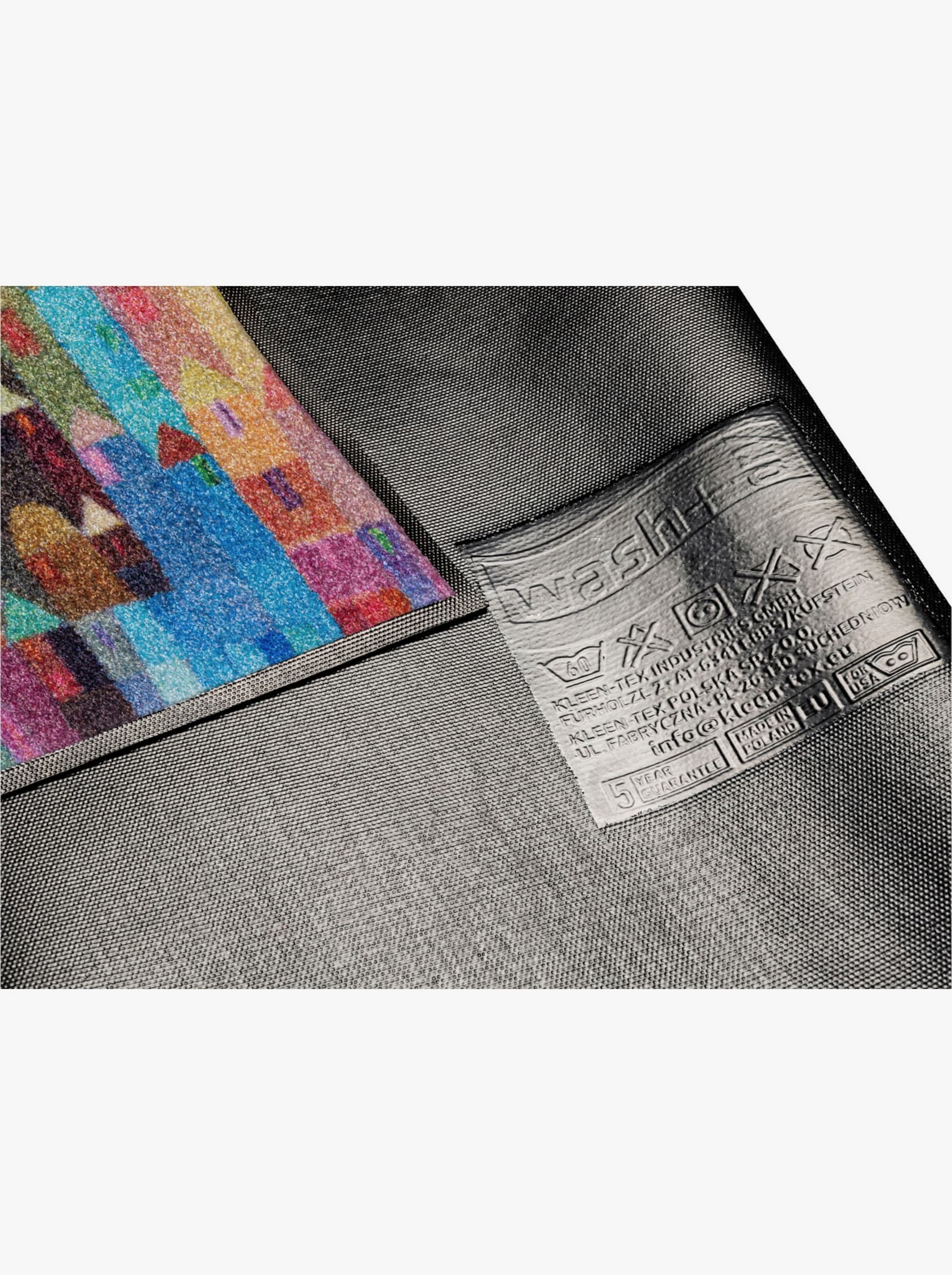 wash+dry by Kleen-Tex Fußmatte - bordeaux-blaugrün-bedruckt