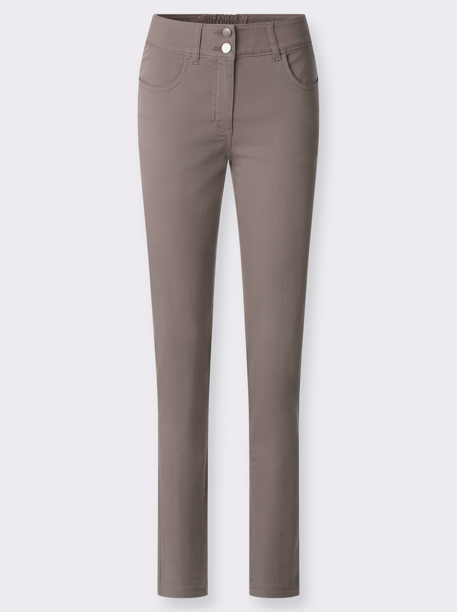 Jeans mit Stretch-Einsatz hinten - dunkeltaupe