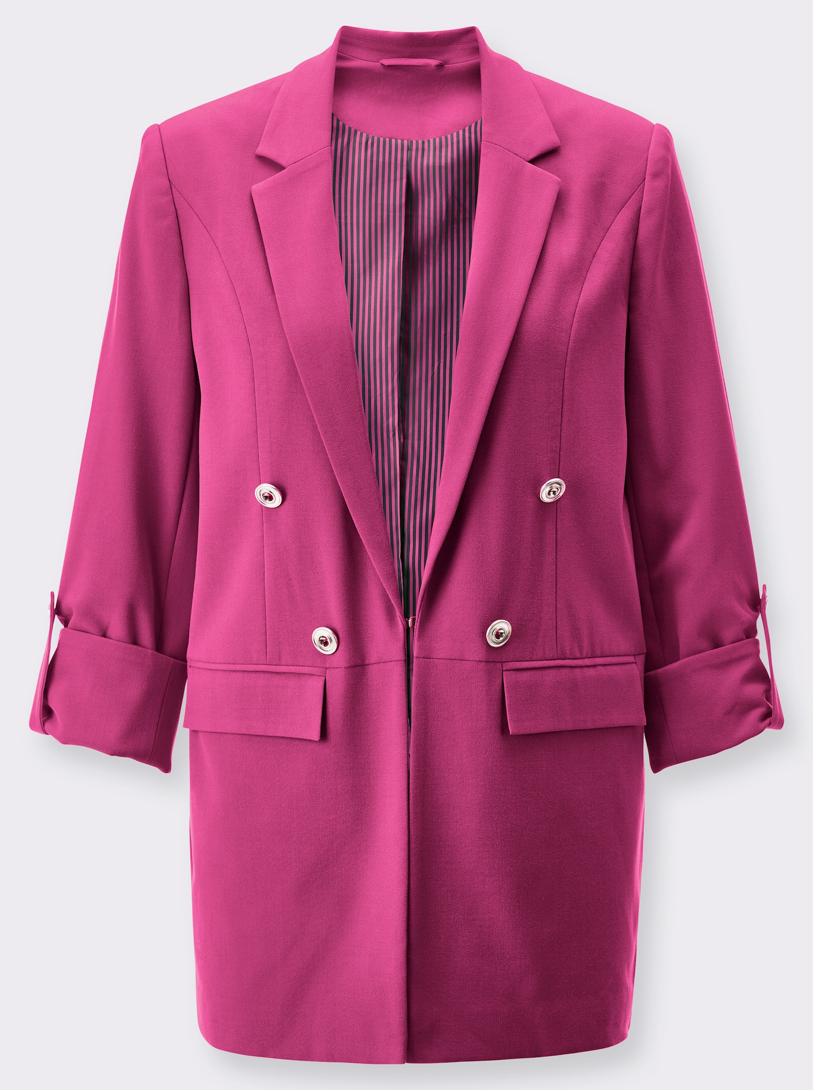 Blazer mit gestreiftem Futter - fuchsia