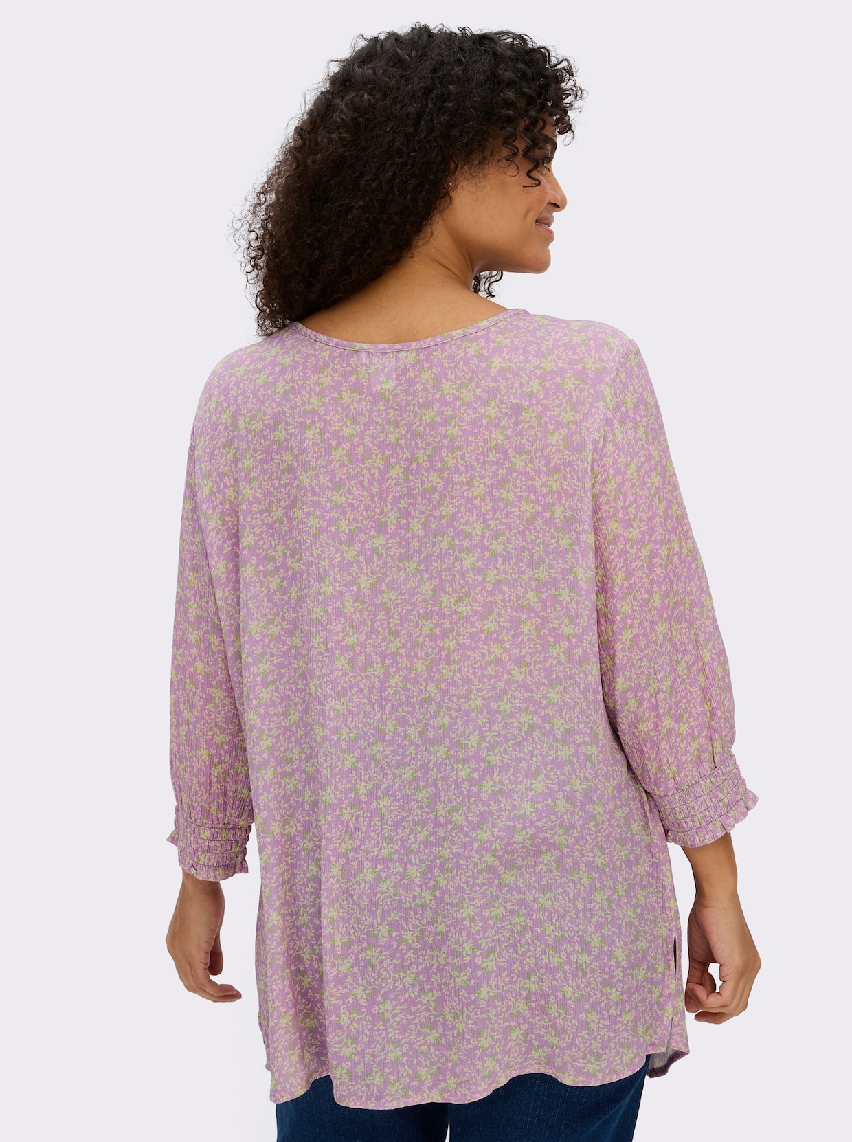 sheego Tunika mit 3/4-Ärmeln - orchidee-pistazie-bedruckt