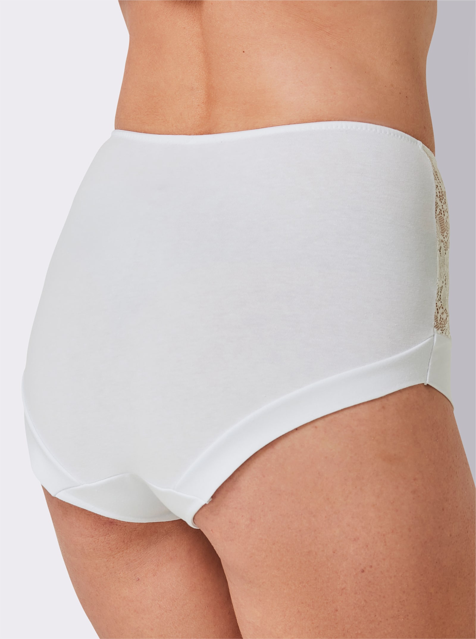 wäschepur Formslip mit seitlicher Spitze - weiss