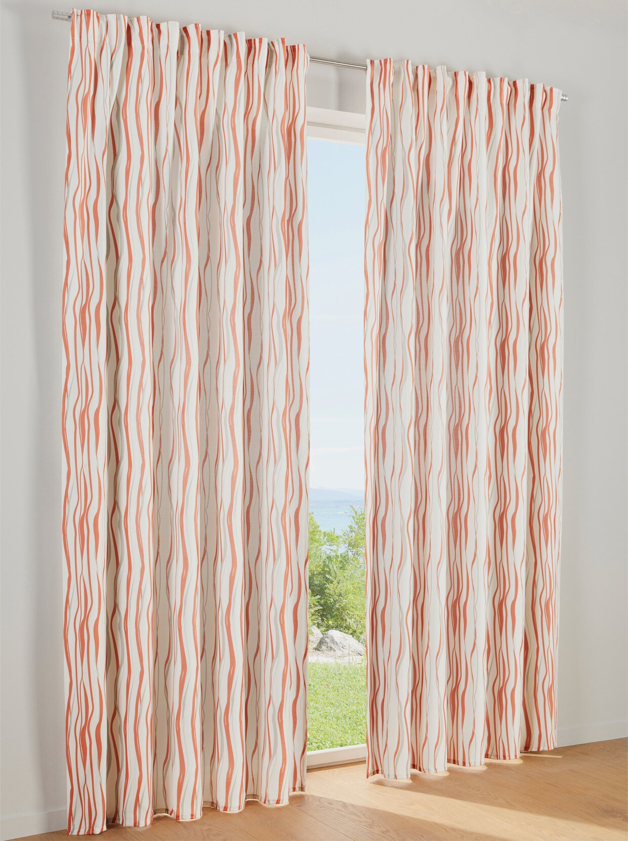 heine home gordijnen - offwhite/oranje