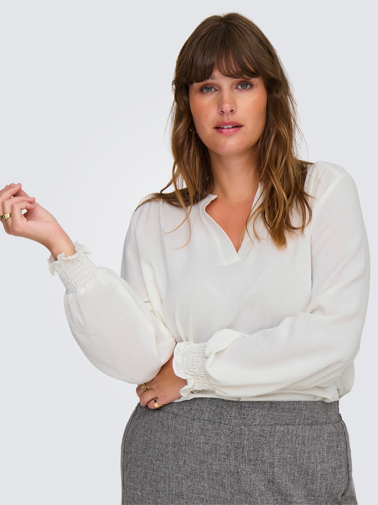 ONLY CARMAKOMA Shirtbluse - cloud dancer