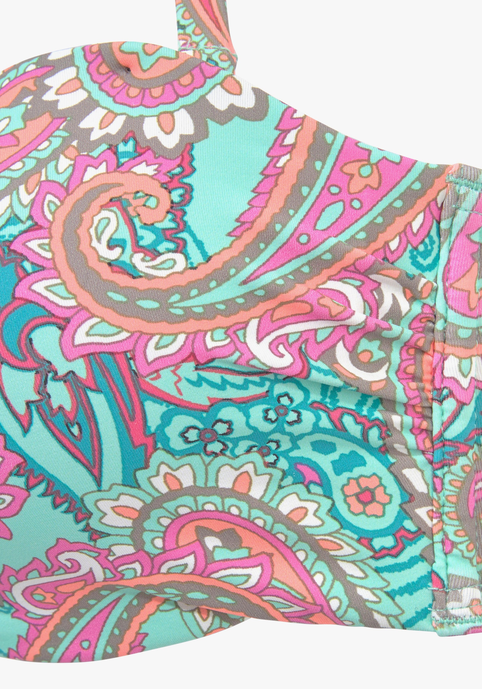 Venice Beach Bügel-Bandeau-Bikini-Top - mint-bedruckt