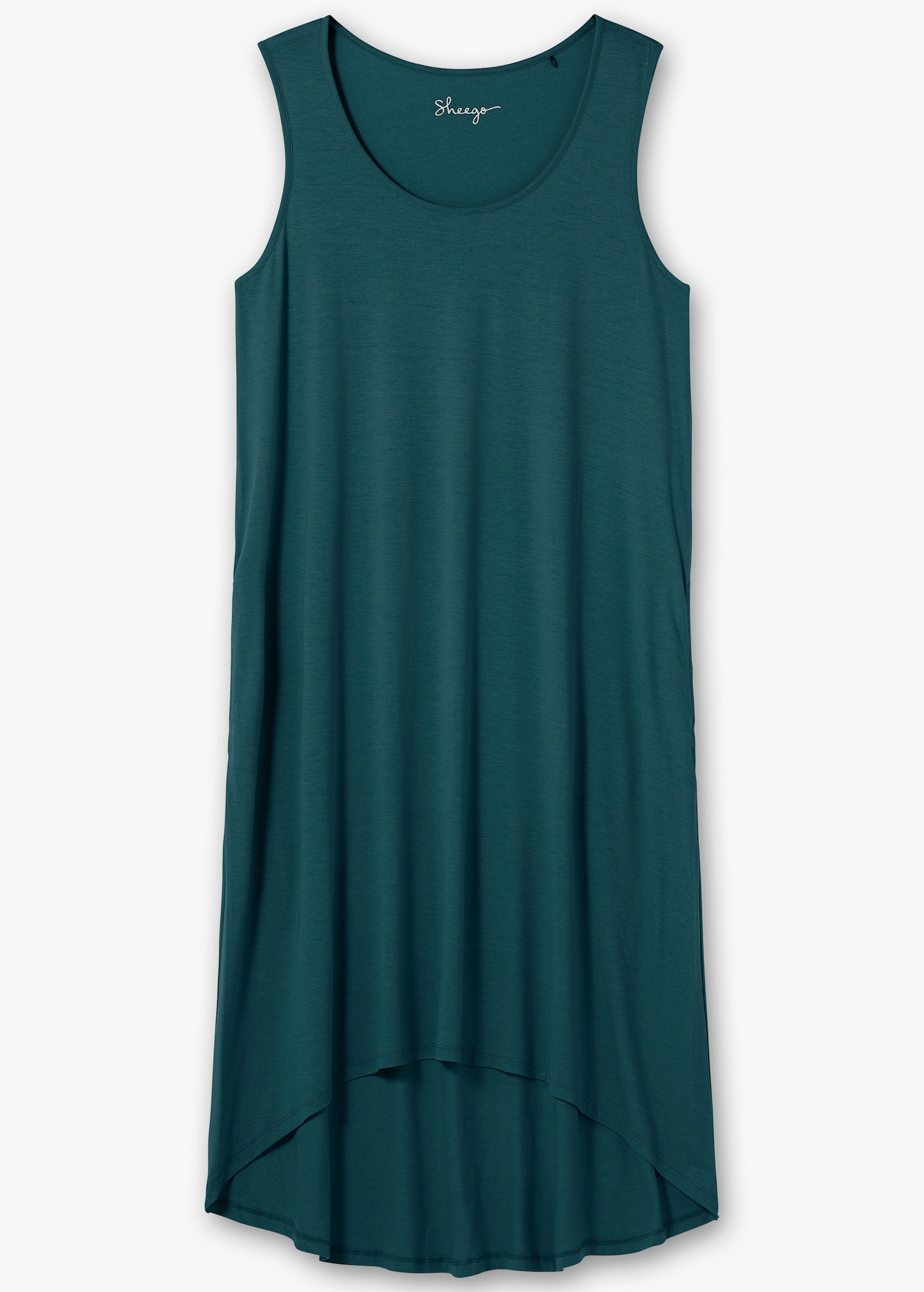 sheego Strandkleid mit Vokuhila-Saum - petrol