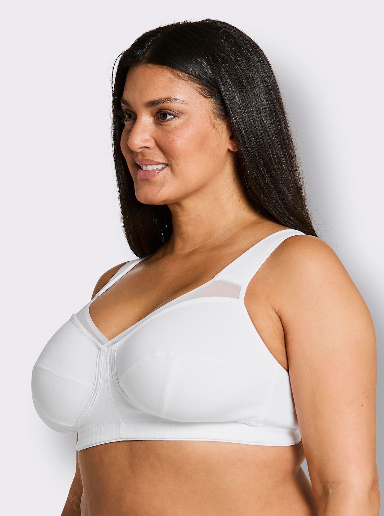 wäschepur Entlastungs-BH ohne Bügel mit Mesh-Einsatz - weiß