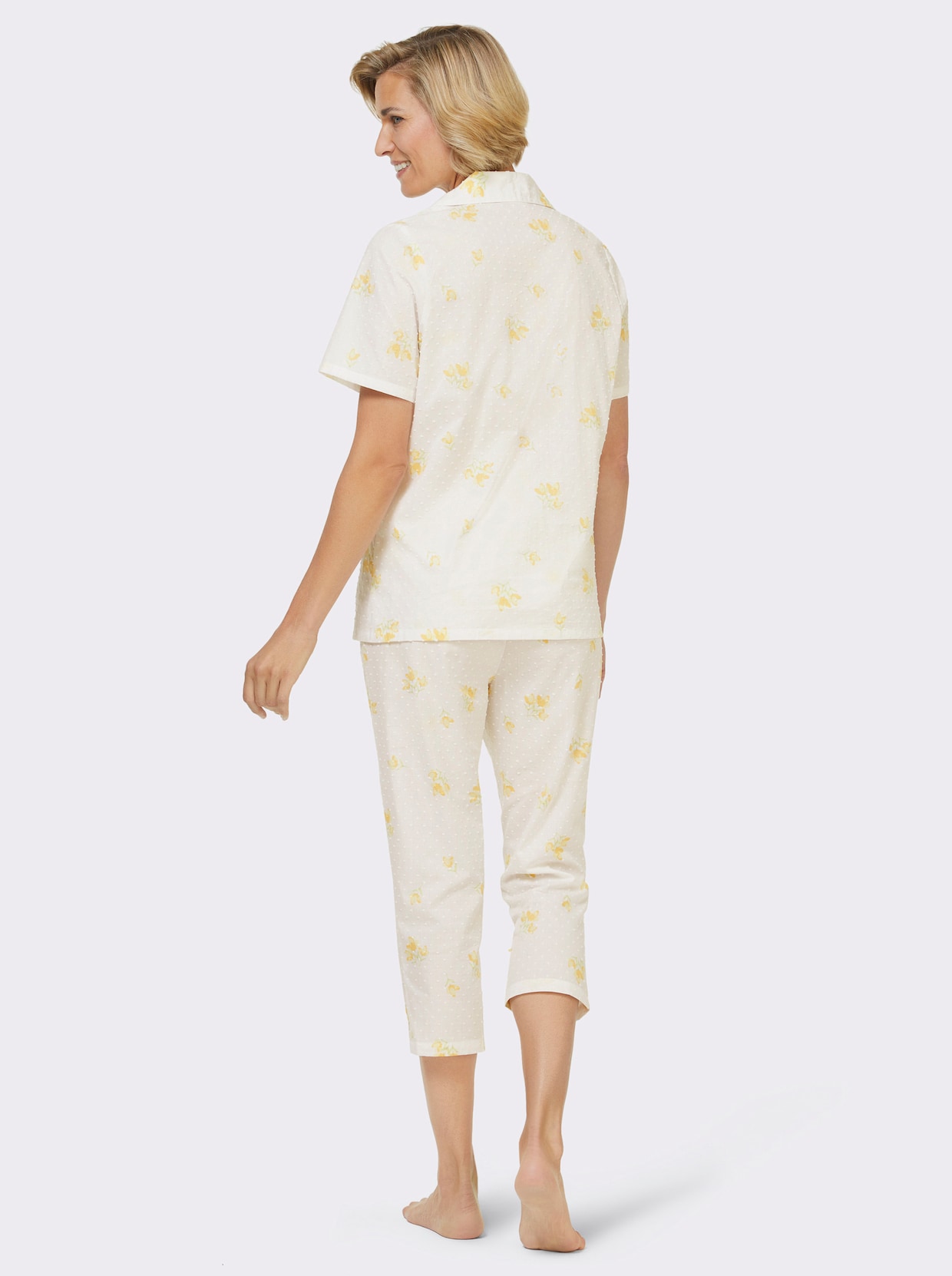 wäschepur Pyjama - weiss-gelb