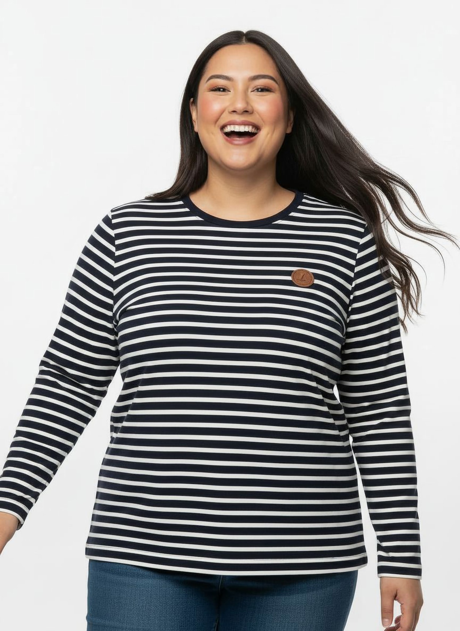 Shirt im Ringelmuster - marine-weiß-geringelt