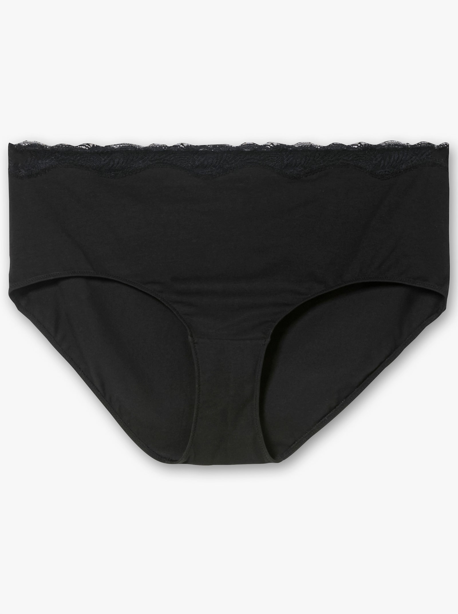 sheego Slip mit Spitzenkante, im Doppelpack - schwarz + schwarz